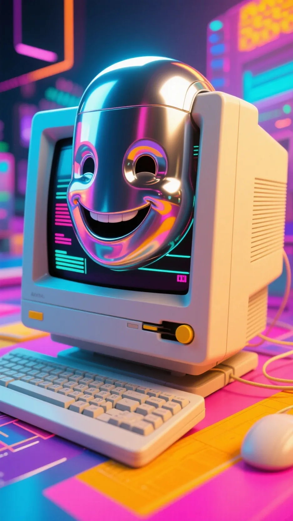 ai character: ordinateur background