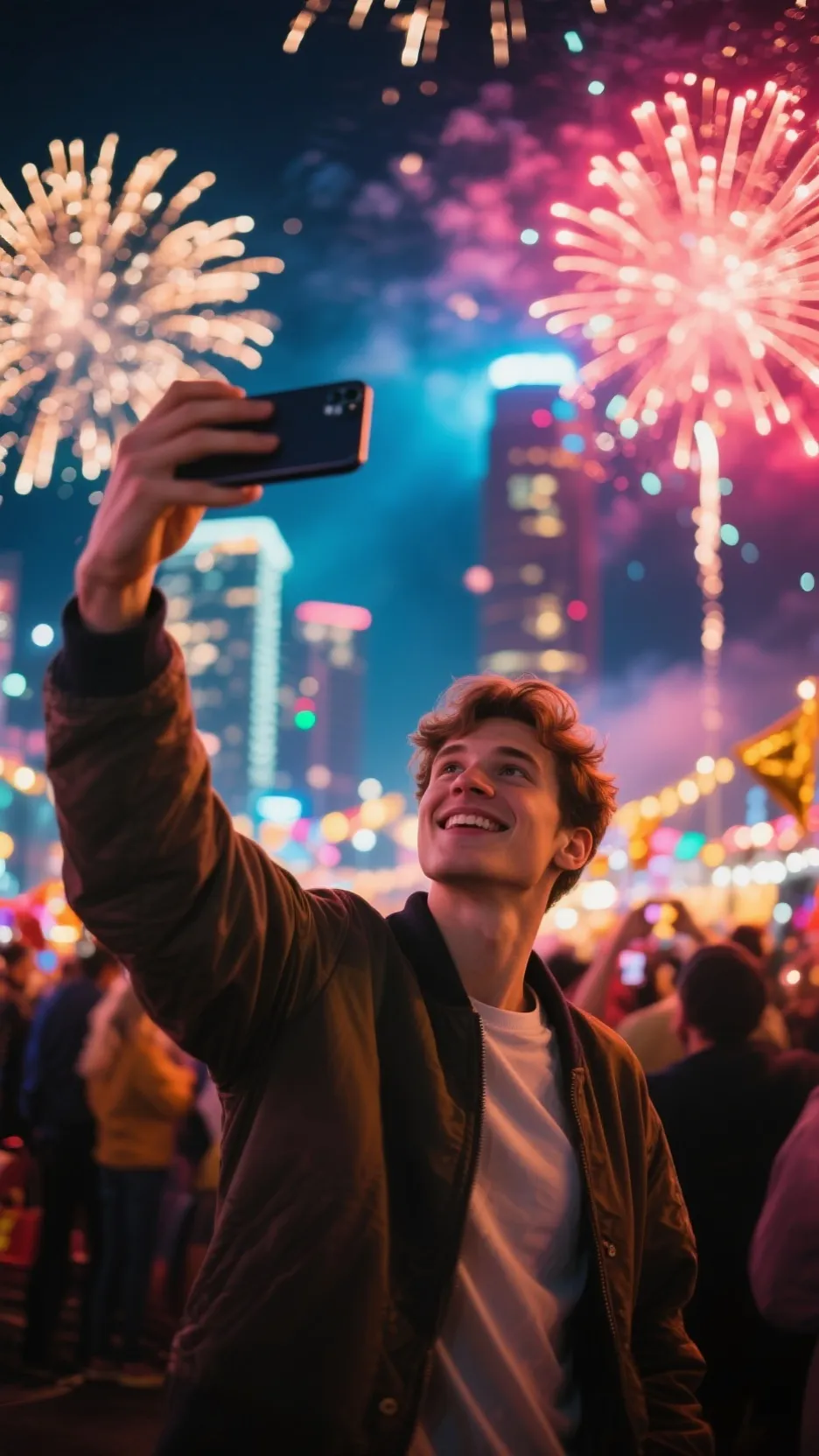 ai character: ANO NOVO 2026🎇🎆 background