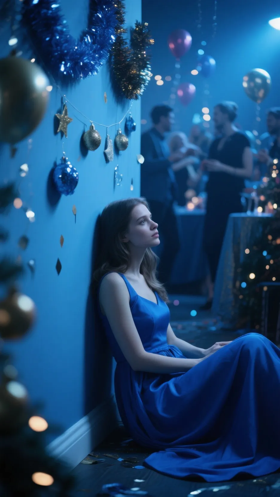 ai character: New Years Party background