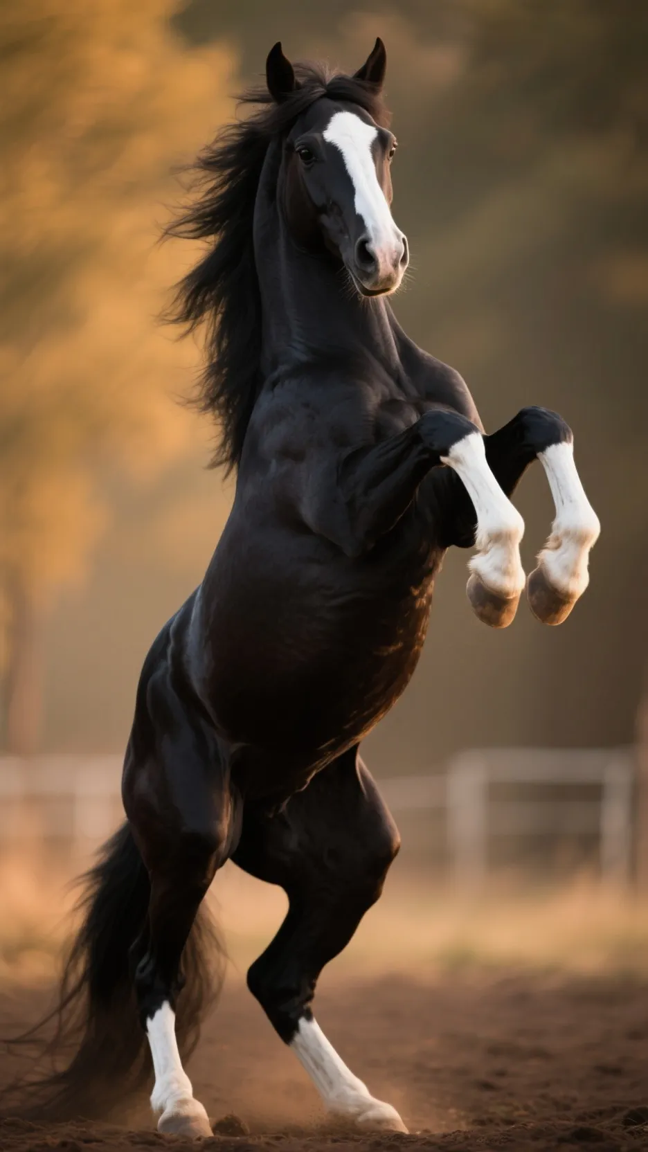 ai character: Wild stallion  background