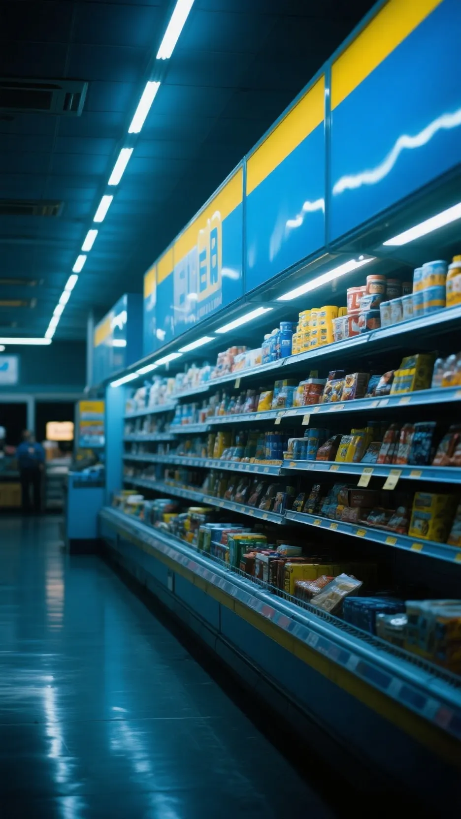 ai character: Supermarket background