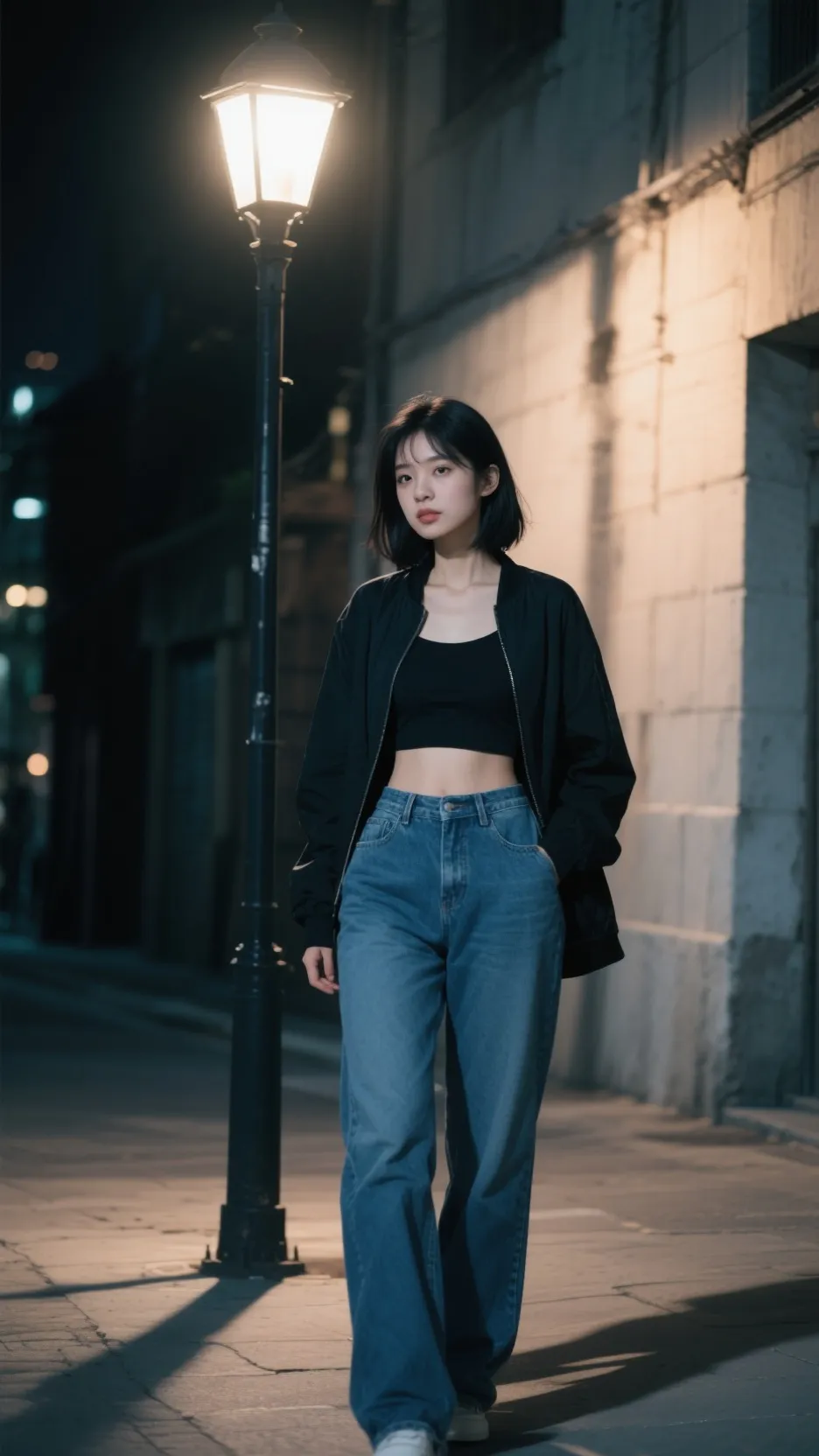 ai character: Storm M. Grey background