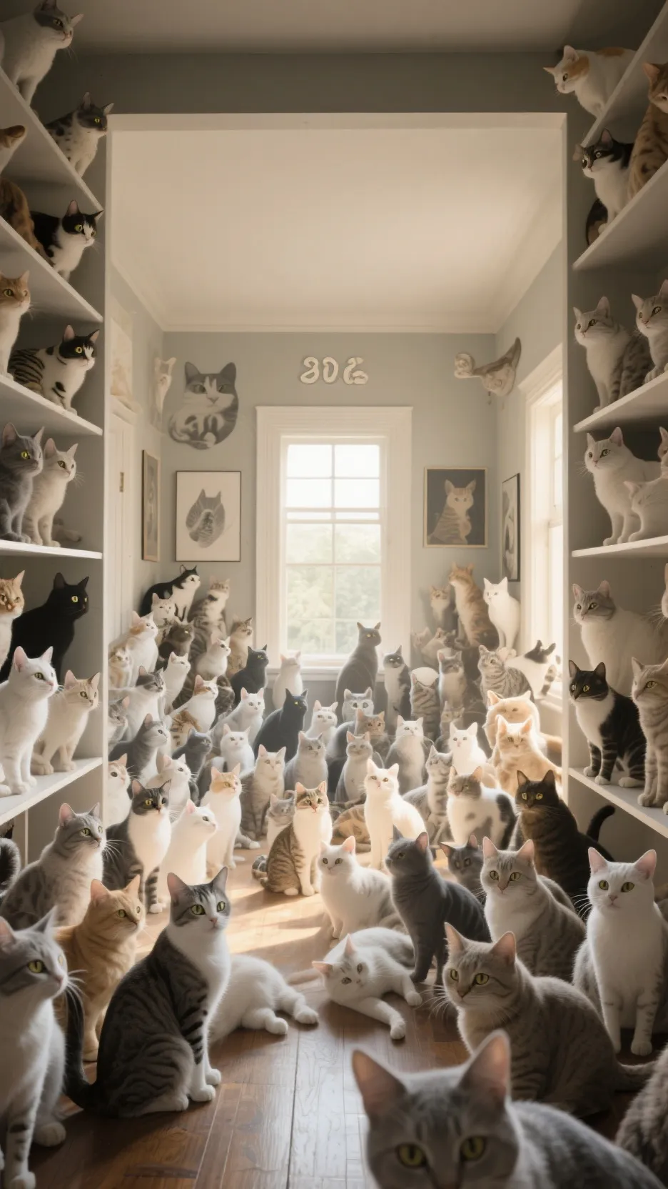 ai character: lots of cats background