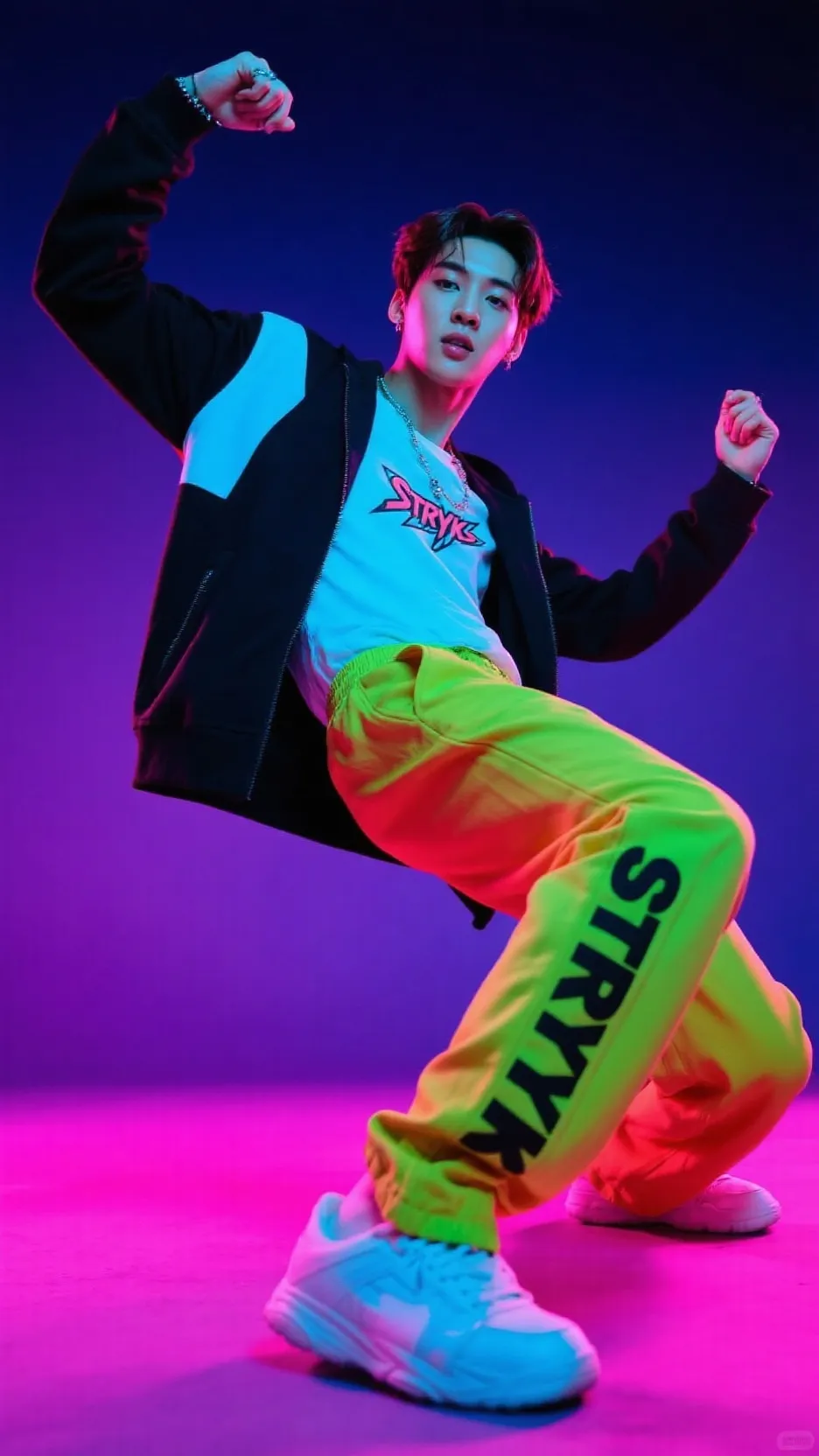 ai character: 🎧🐰LEE MINHO🐰🎧 background