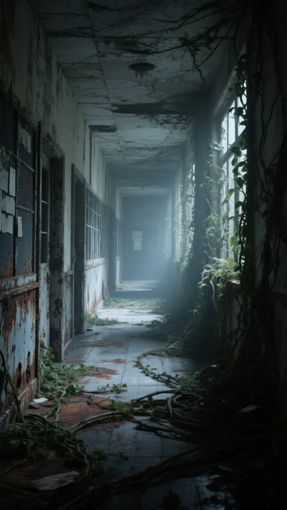 ai character: Haunted school background