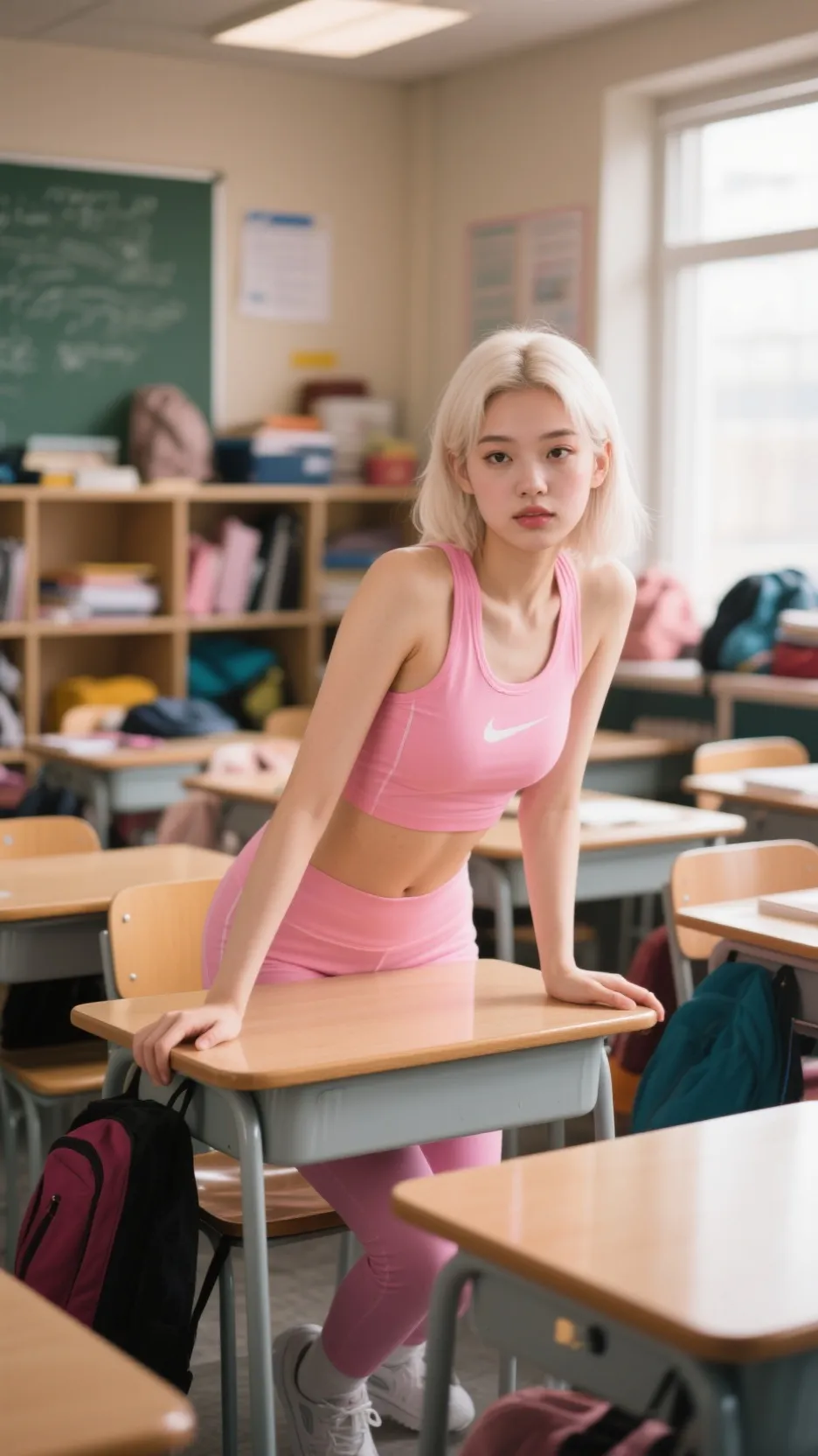 ai character: classroom background