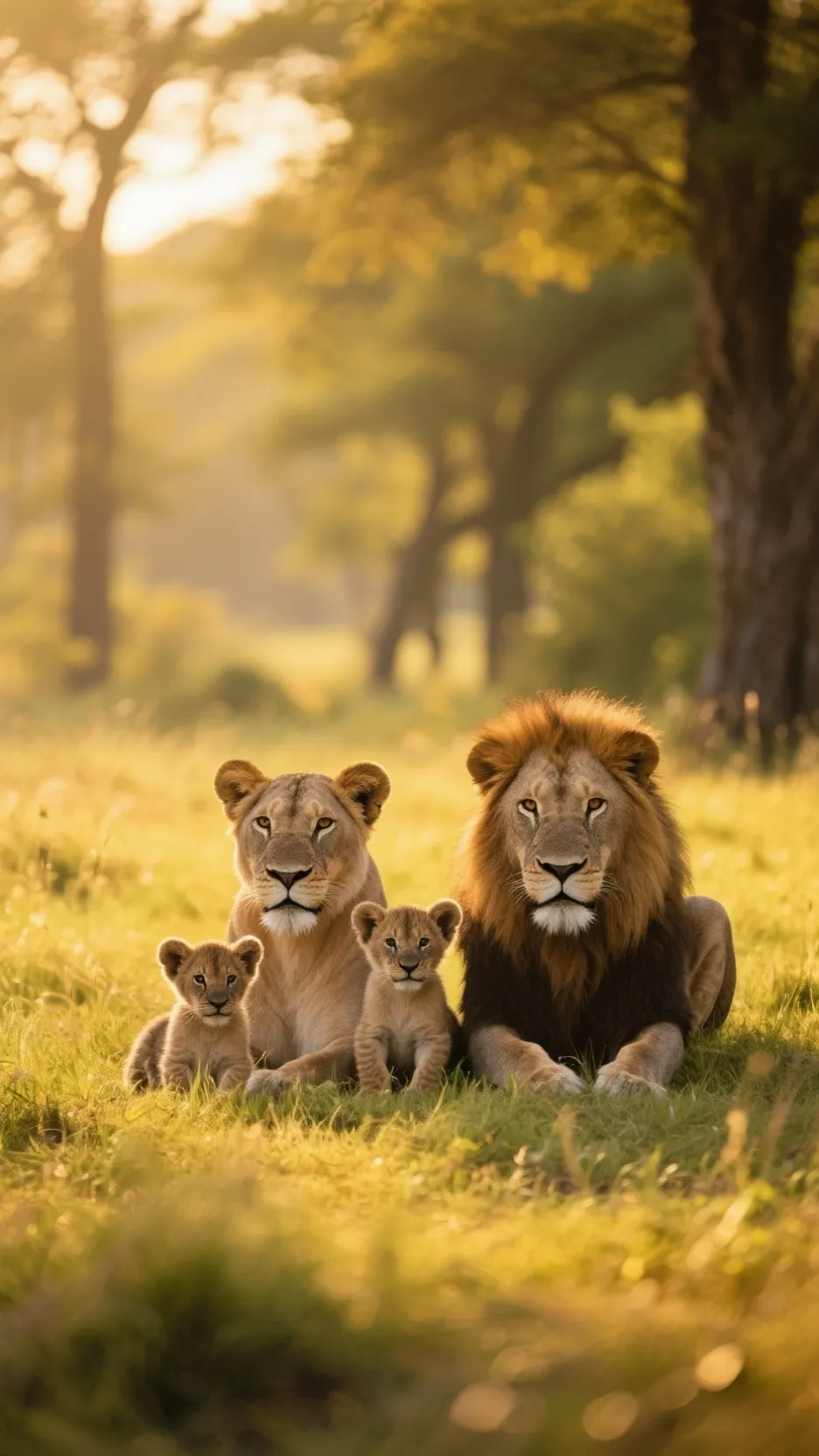 ai character: lion family! background