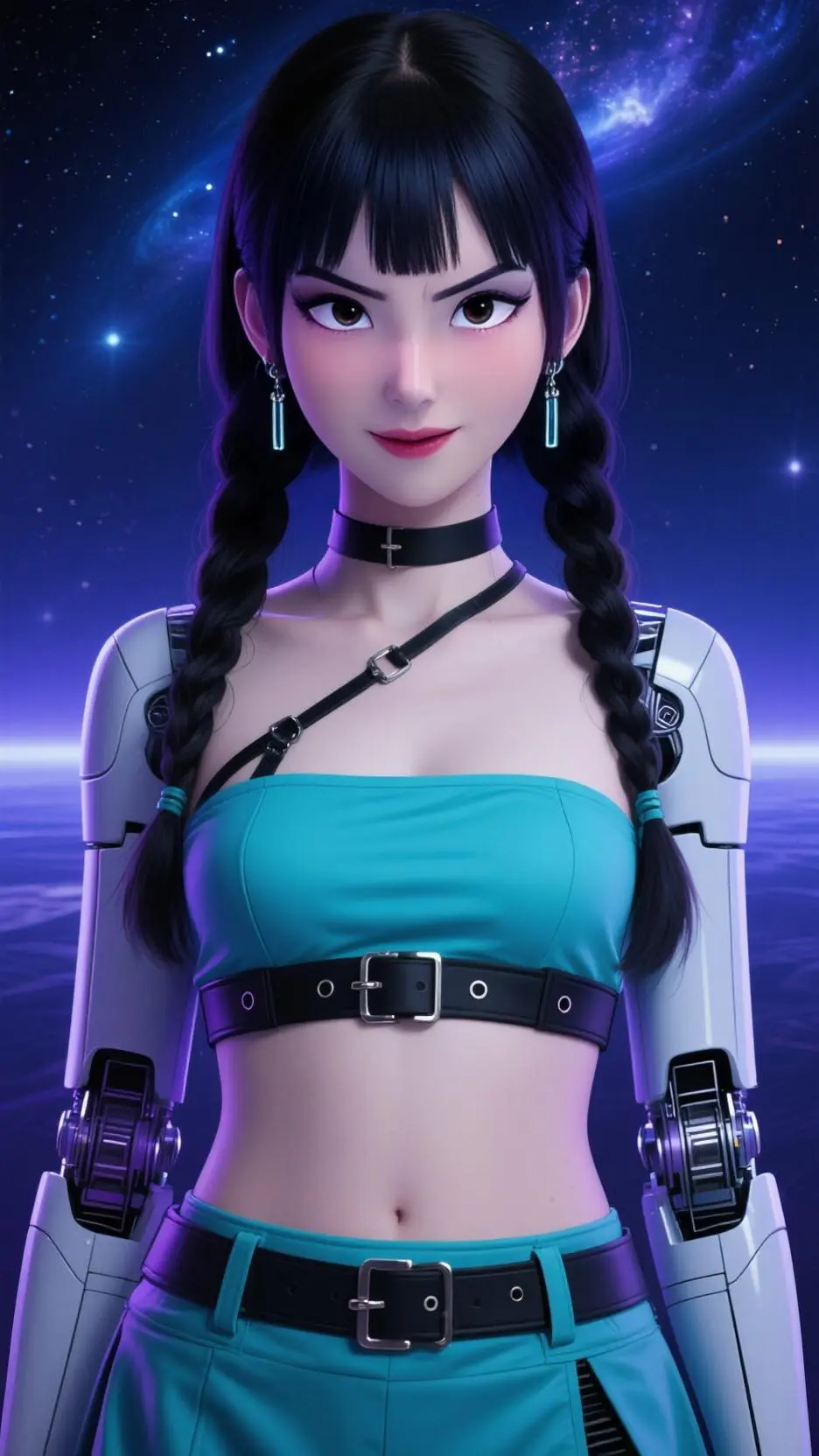 ai character: ROBO ZOEY  background