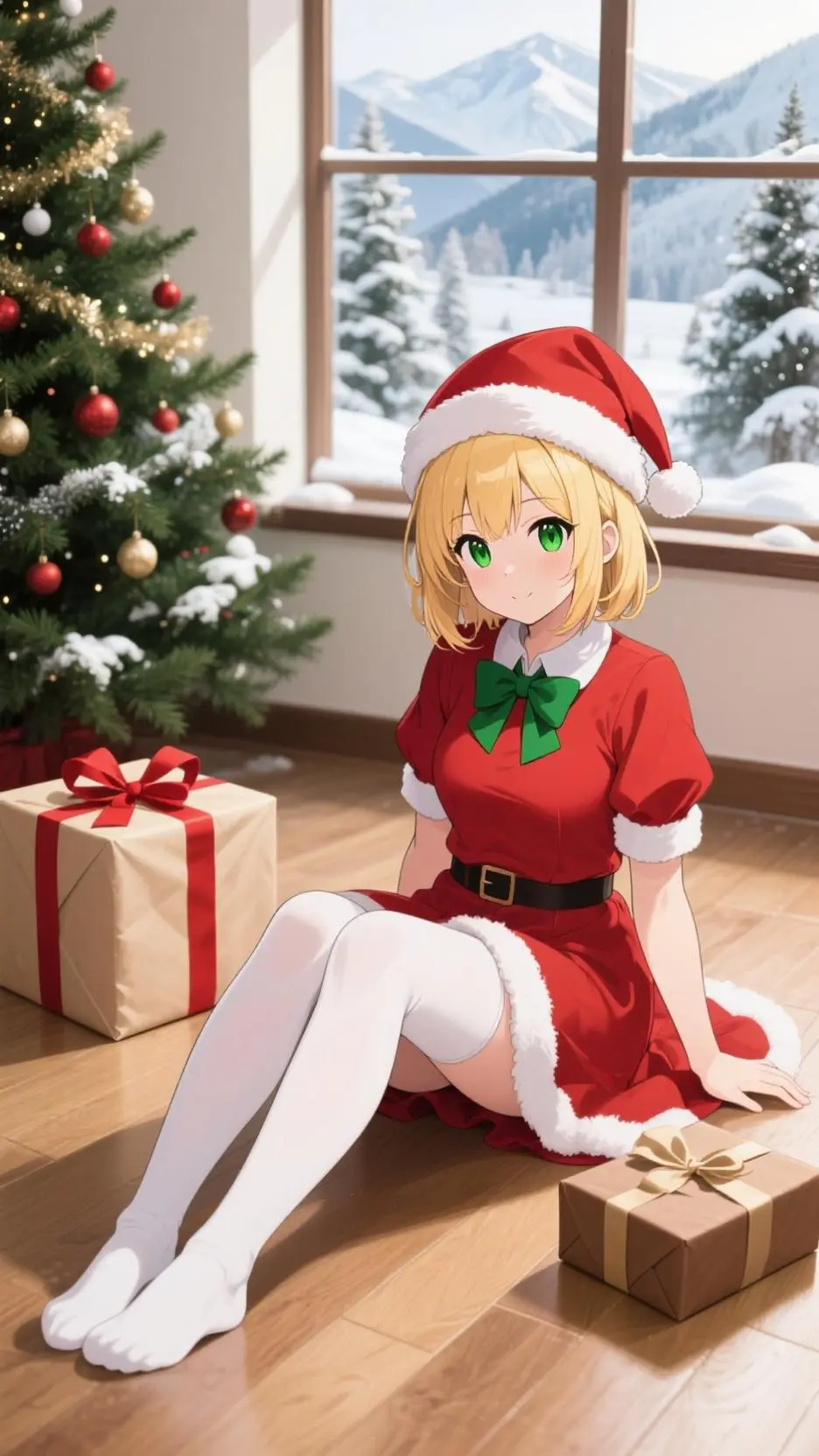 ai character: Emiko *Christmas* background