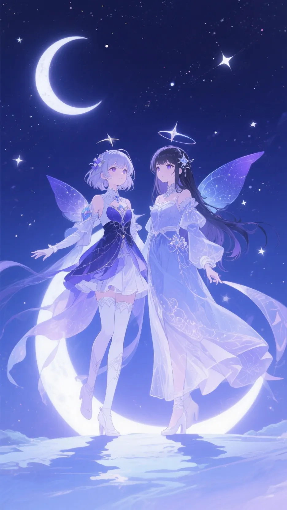 ai character: Luna and yumi background