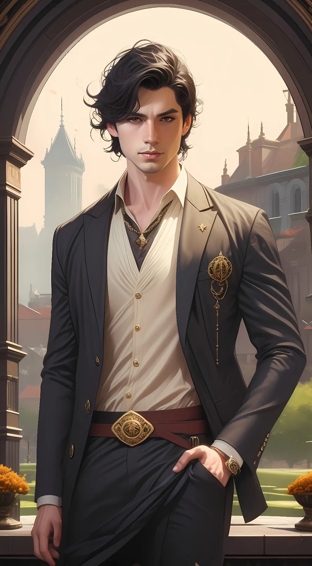 ai character: Damon  background