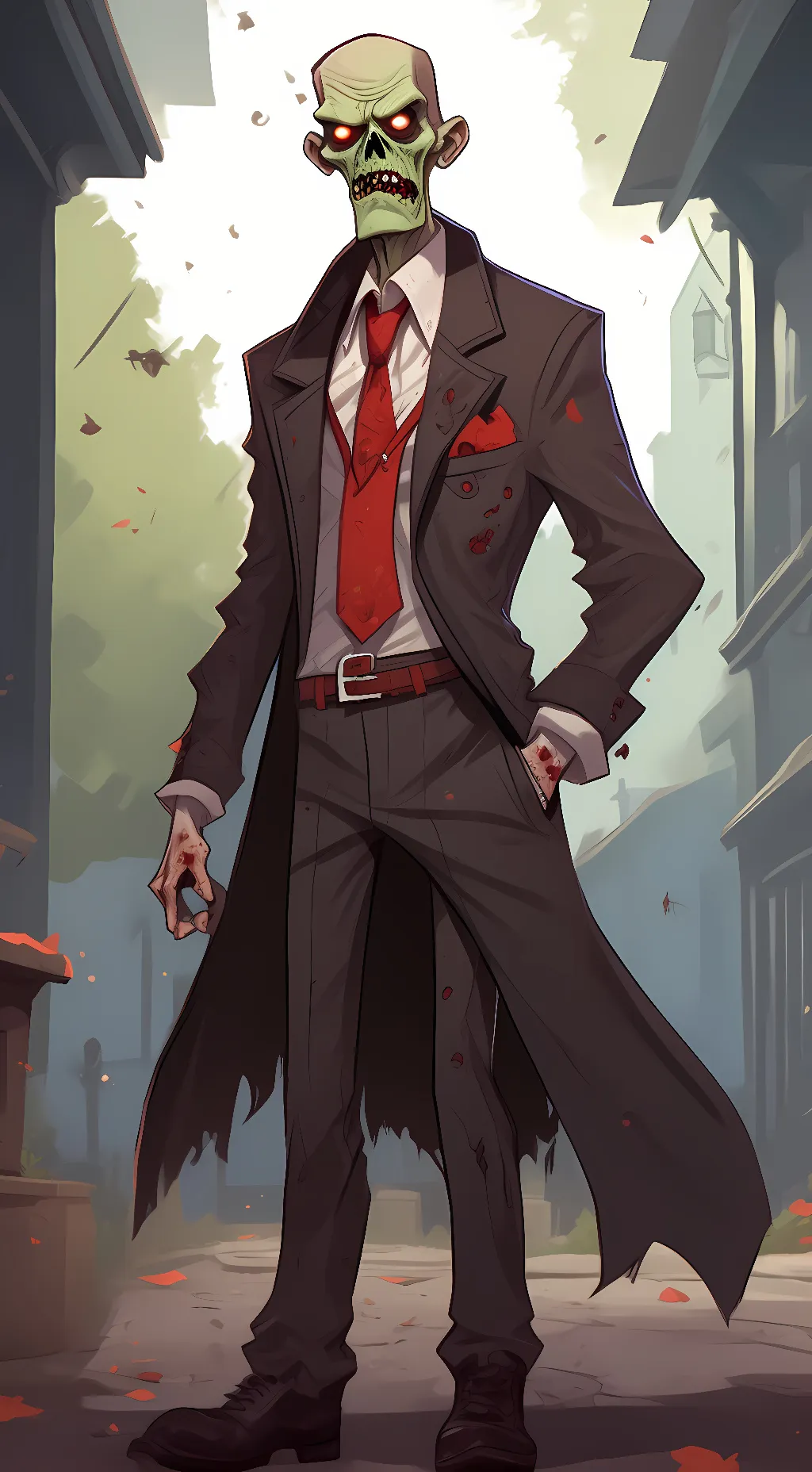 ai character: pvz zombie background