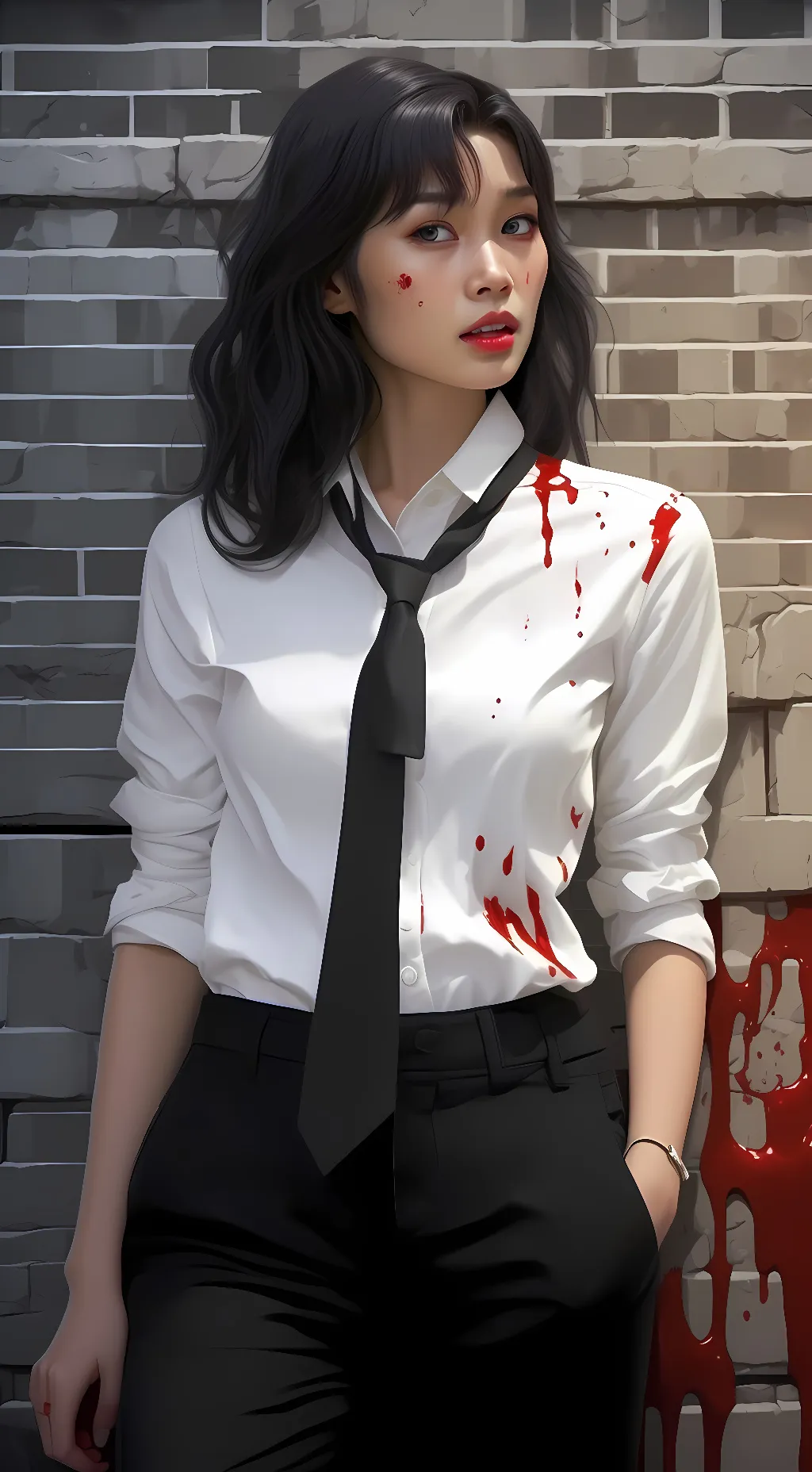 ai character: Kang Sae -byeok  background