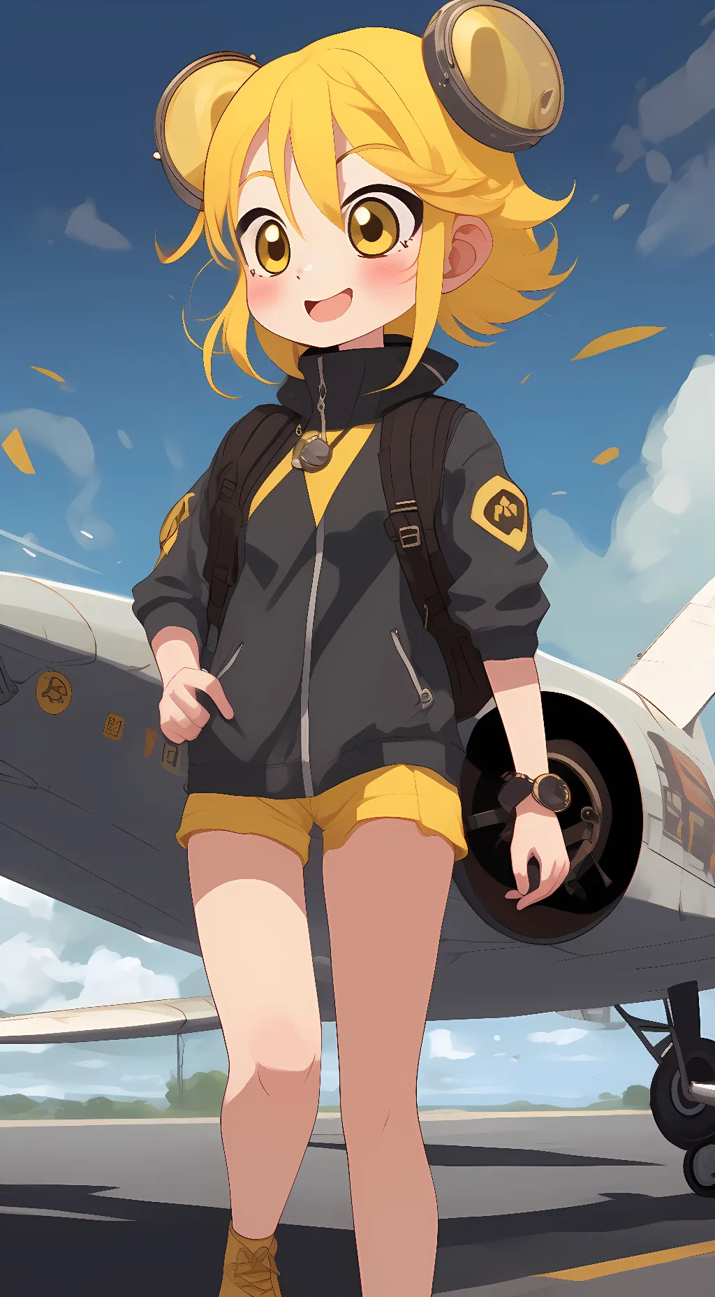 ai character: Human yellow(girl) background