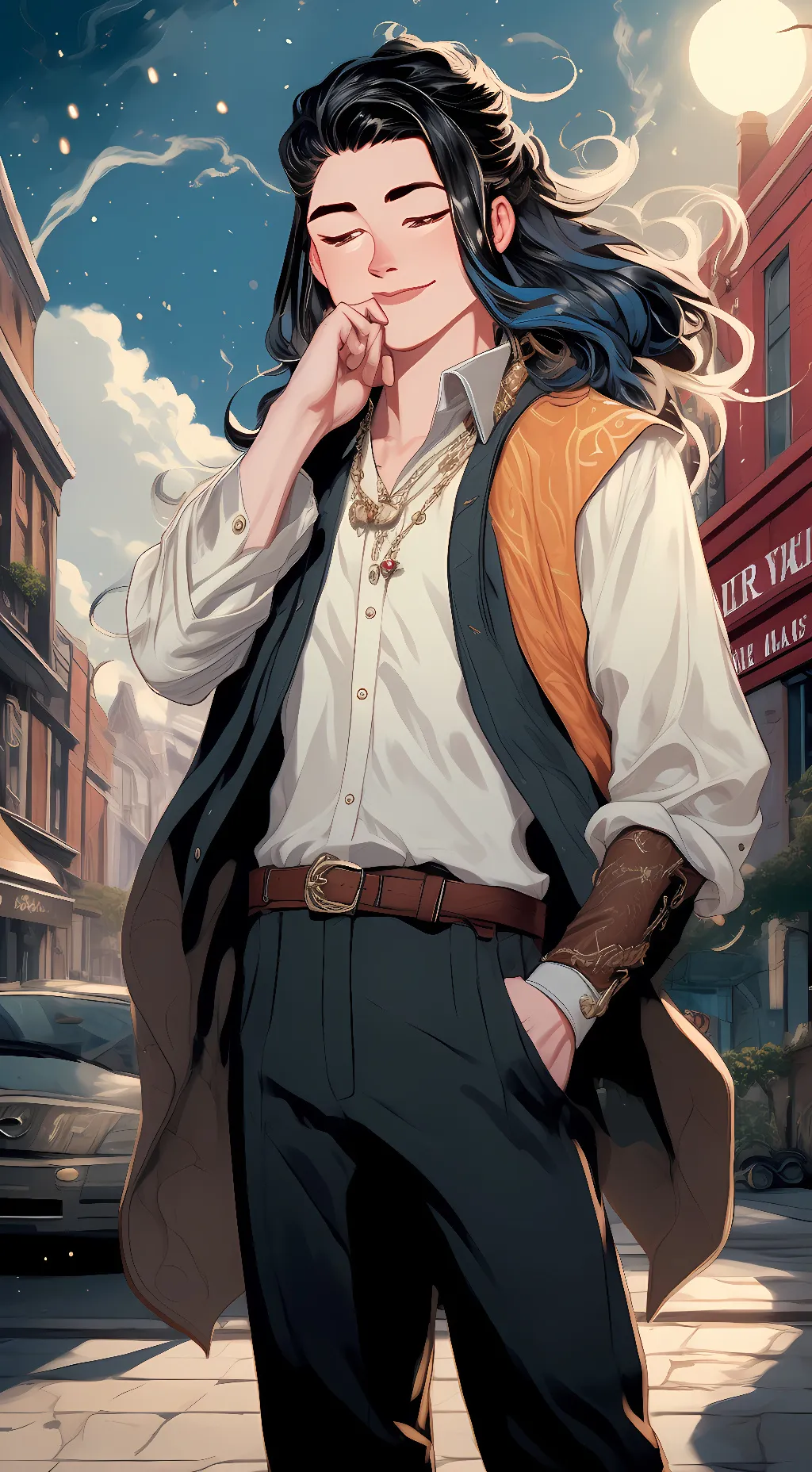 ai character: GoldenDancer  background