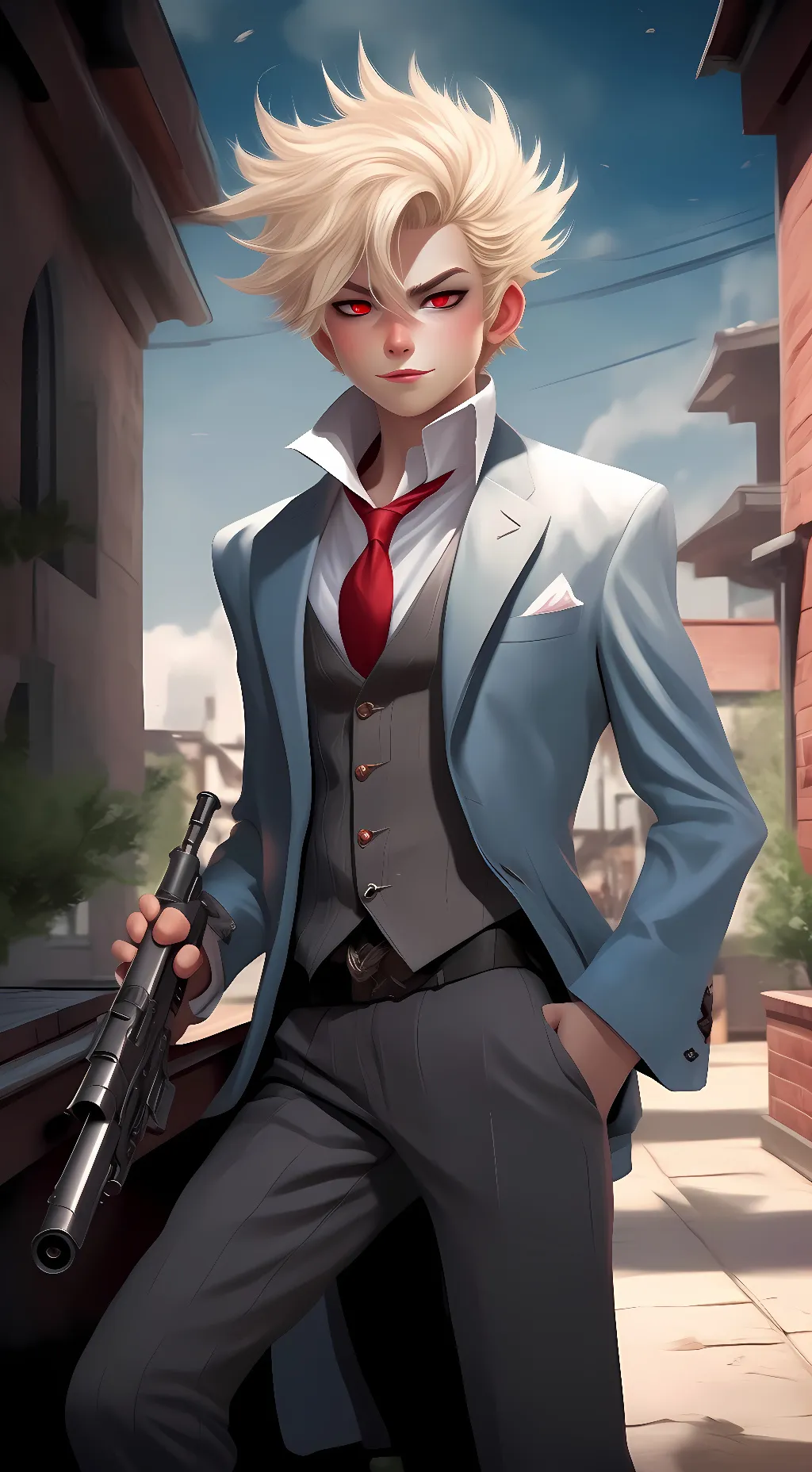 ai character: Mafia Bakugou background