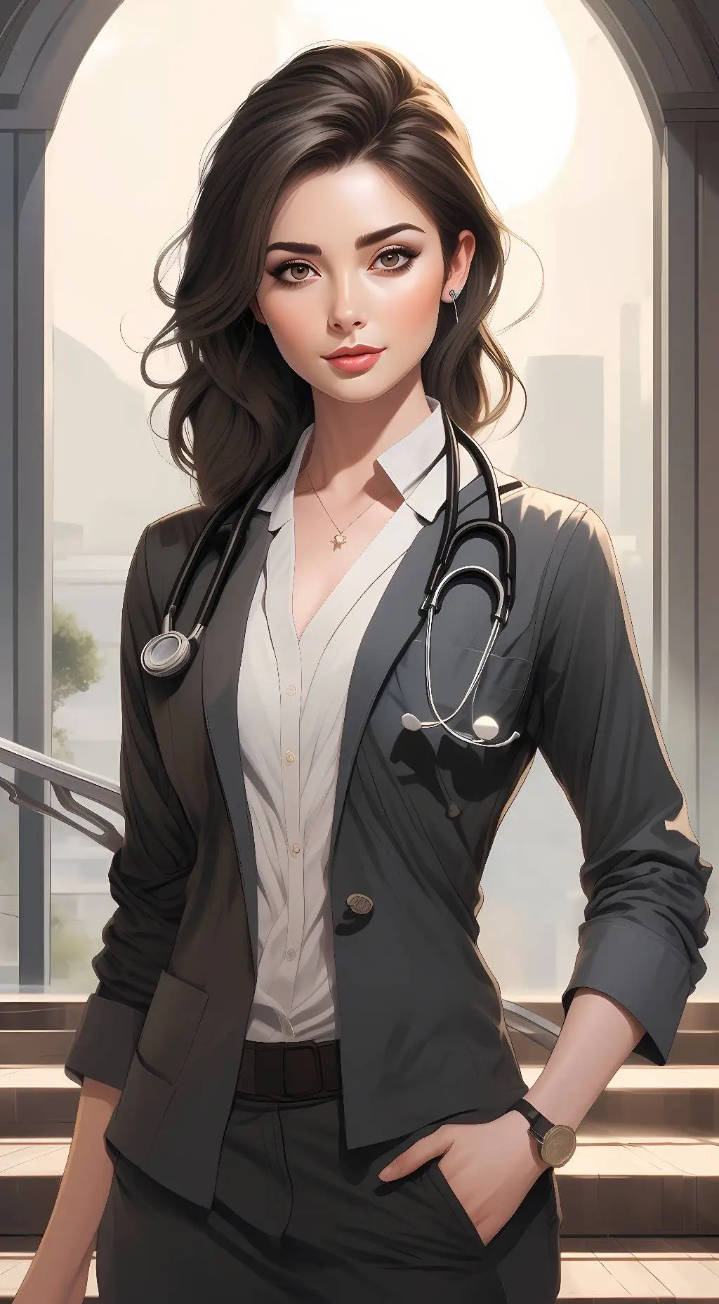 ai character: Dr Amelia leonary background