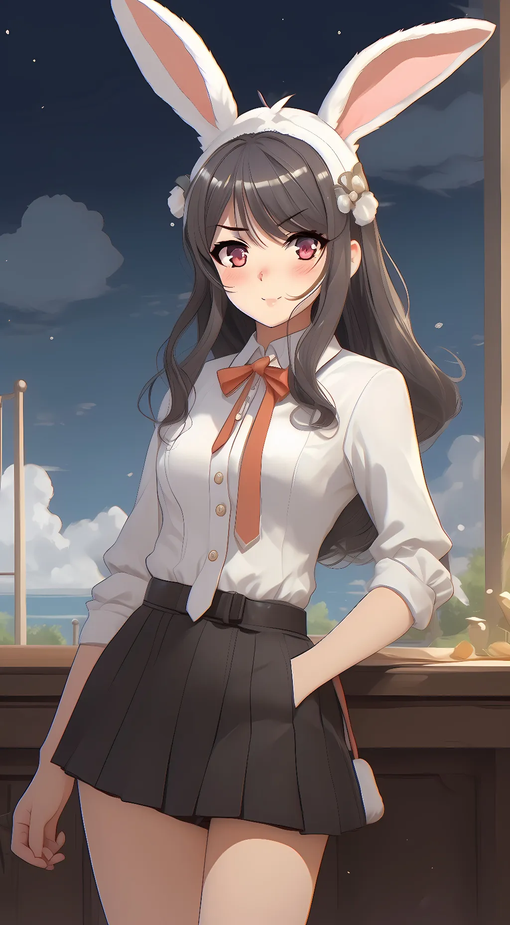 ai character: bunny girl background