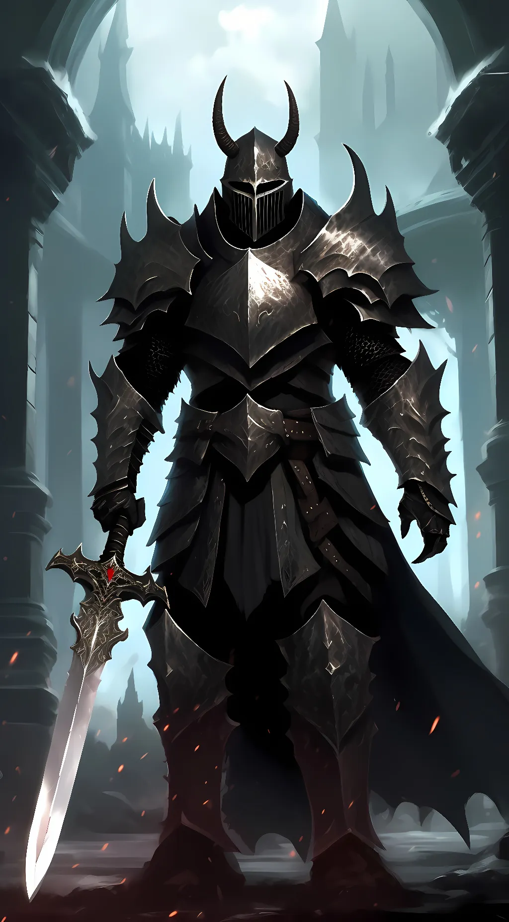 ai character: Black knight Arc background