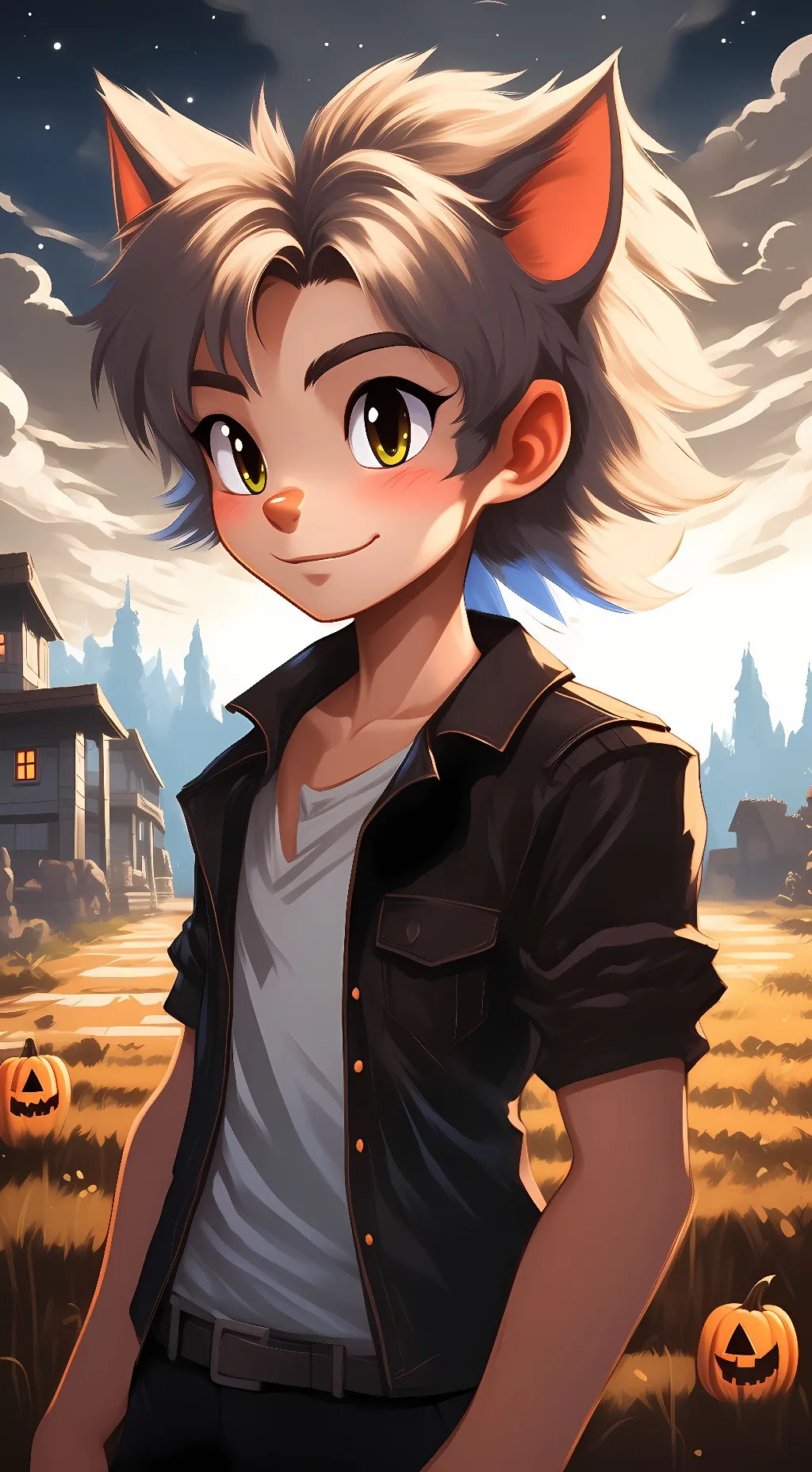 ai character: Tails (Halloween)  background