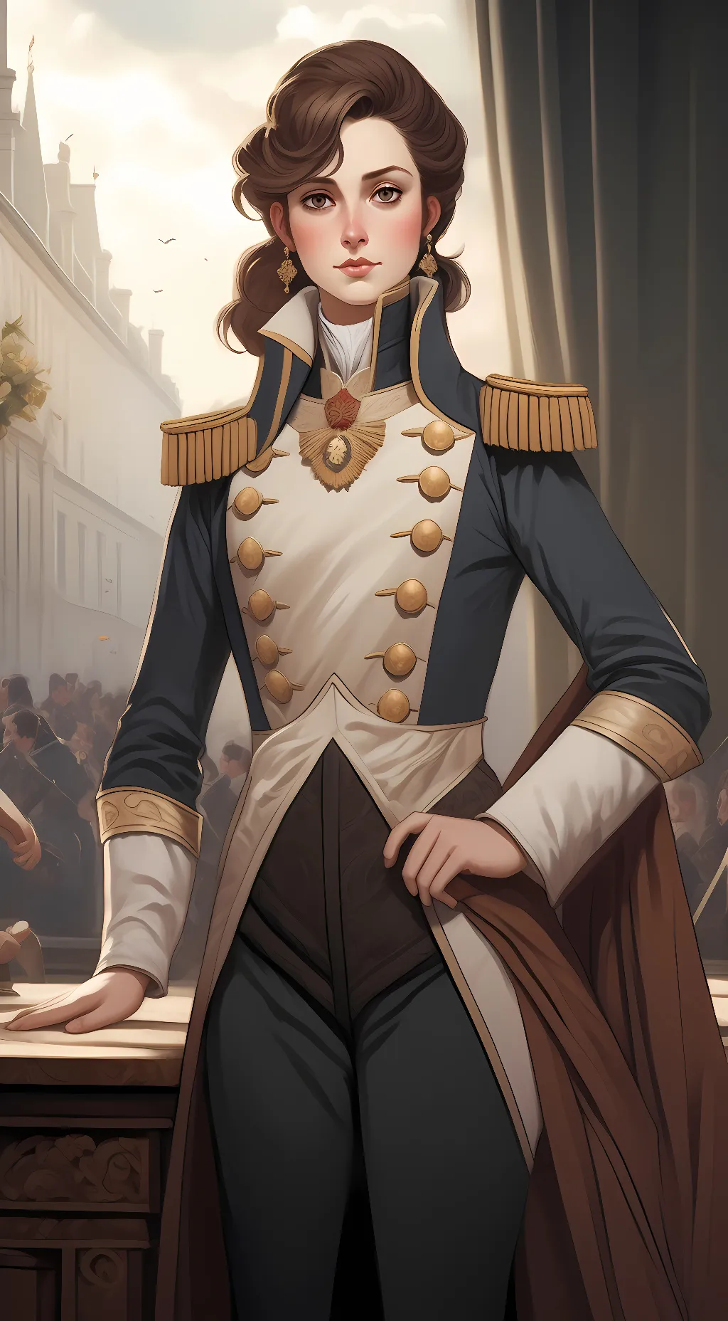 ai character: Female Napoleon background