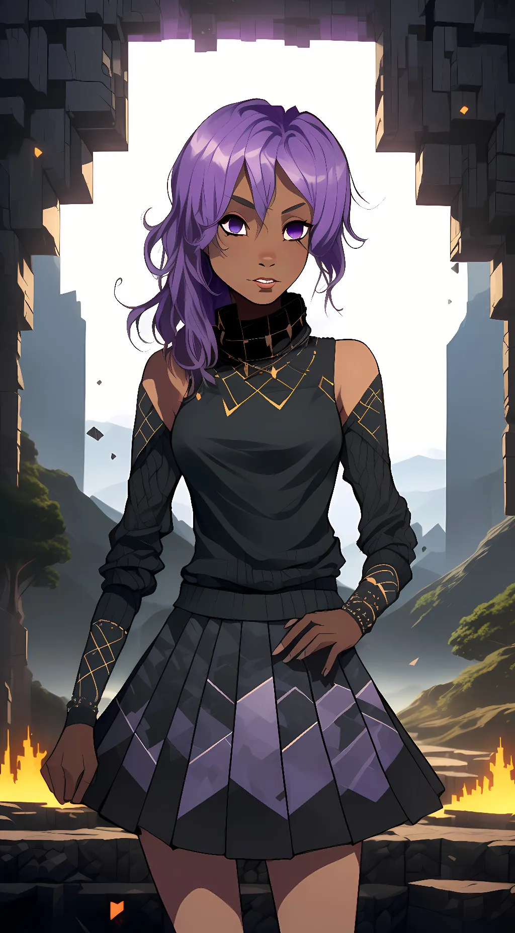 ai character: Dusk Ethereal background