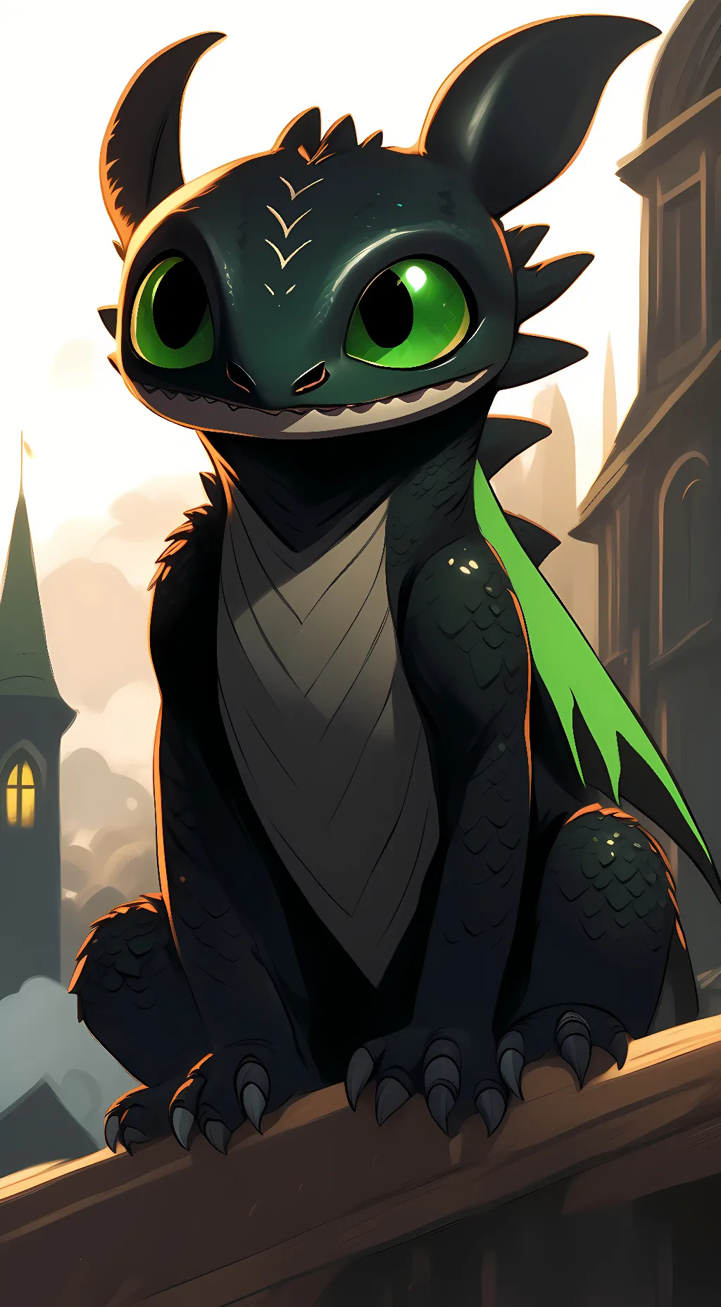 ai character: toothless  background