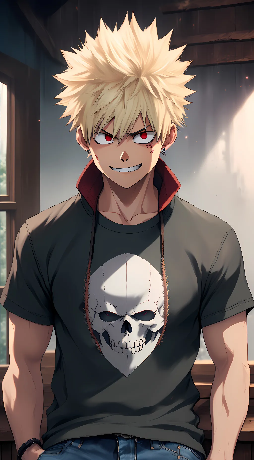 ai character: Katsuki bakugo  background