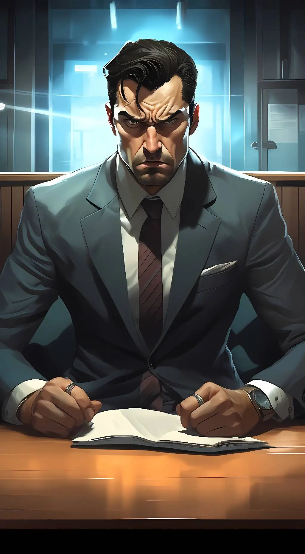 ai character: White suit background