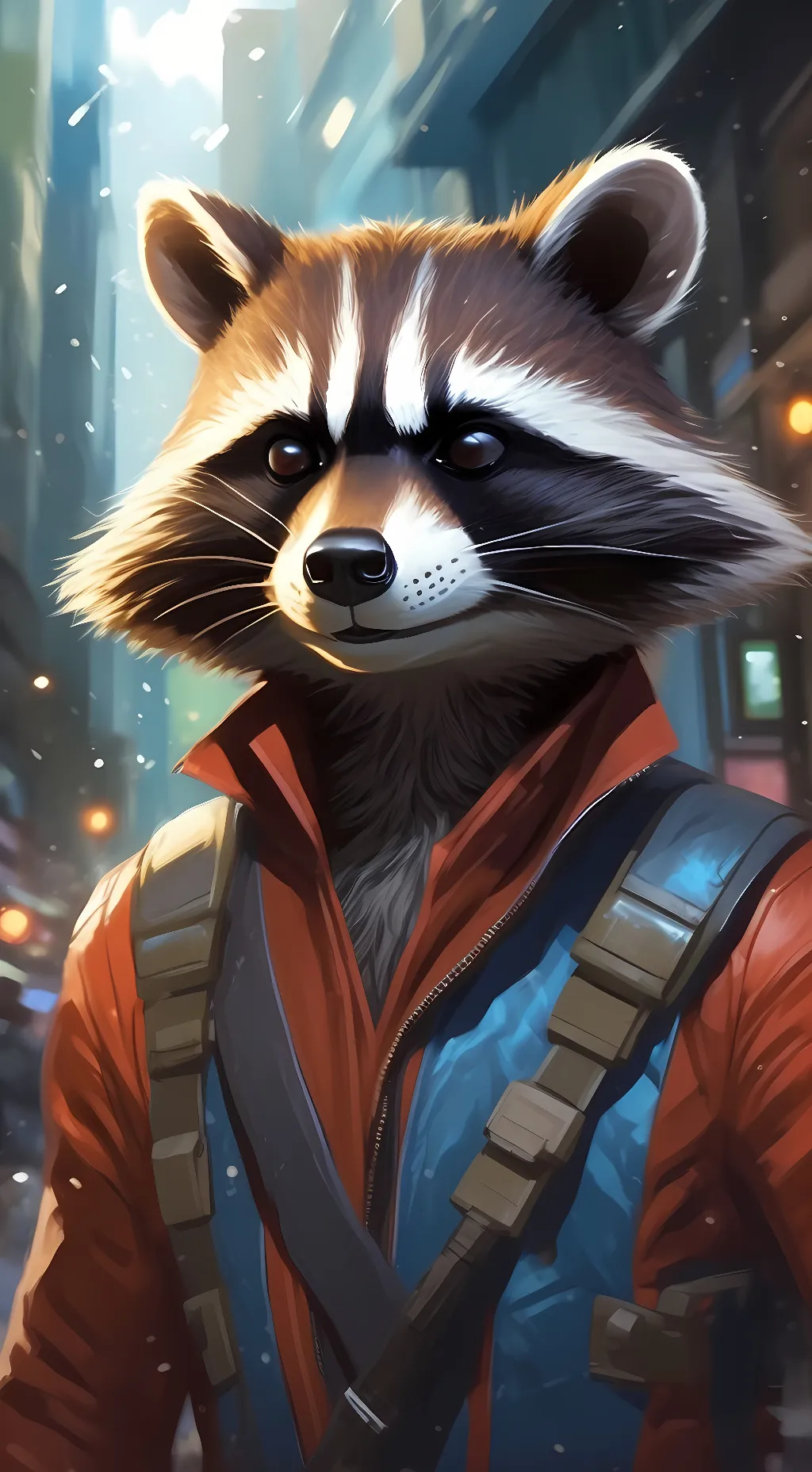 ai character: rocket raccoon background