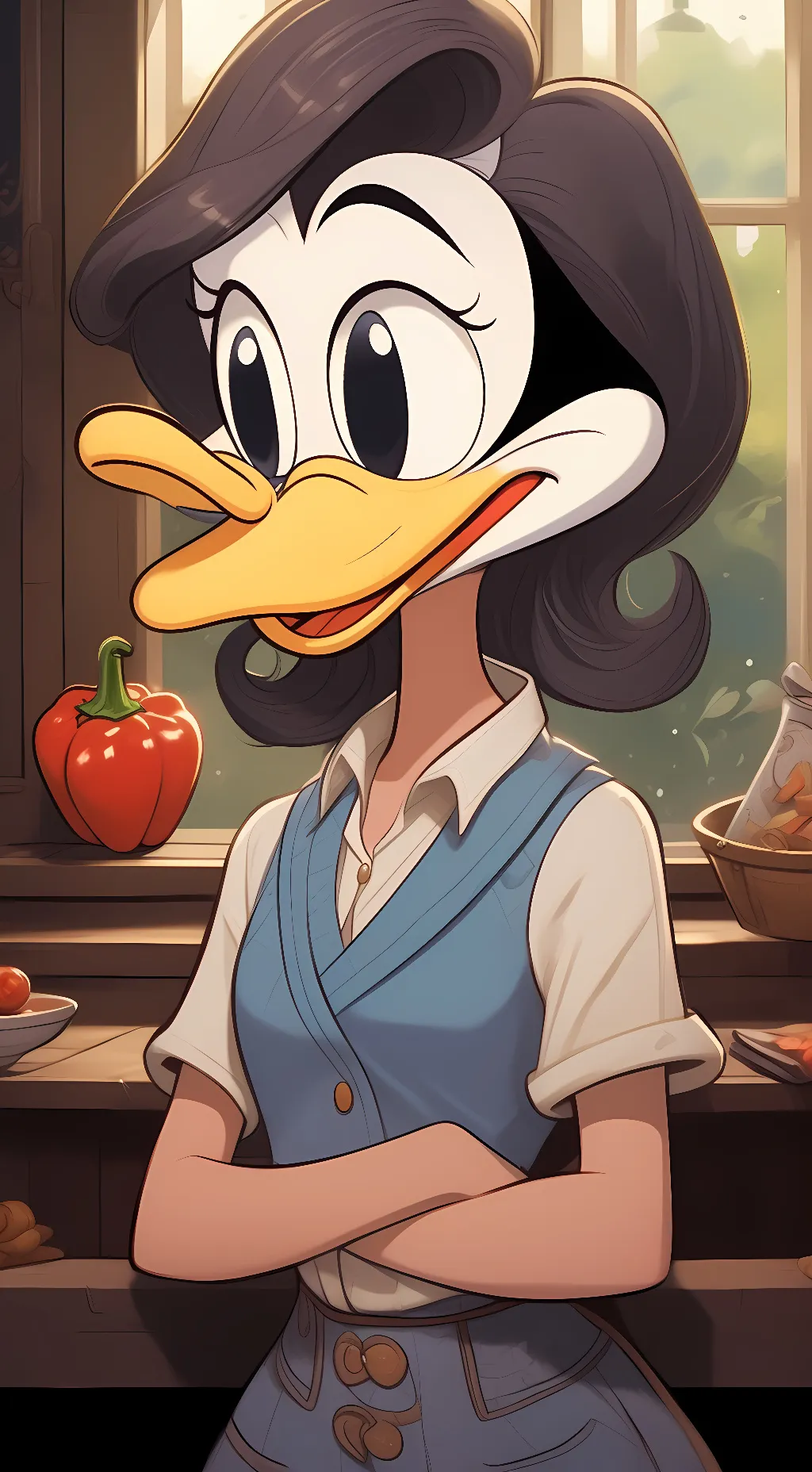 ai character: Della Duck  background