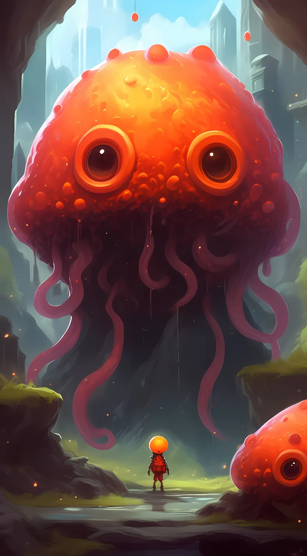 ai character: Magma Slime background