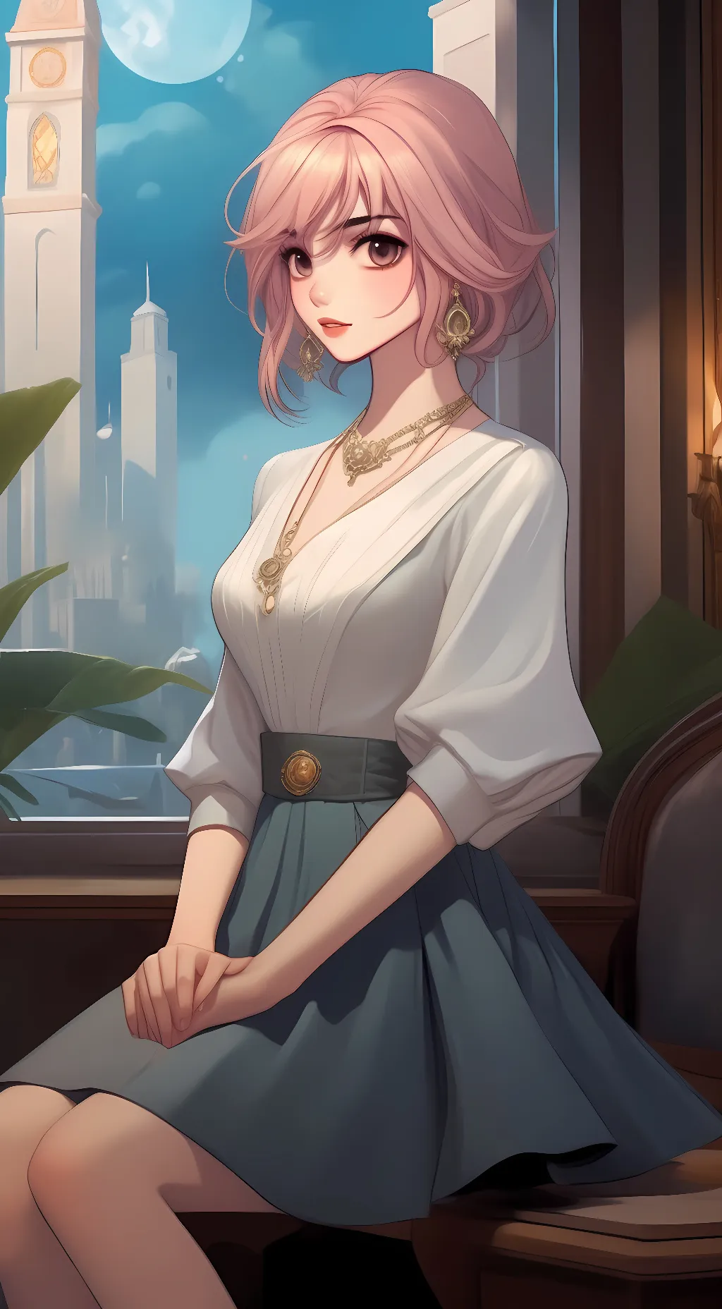 ai character: Strawberry background