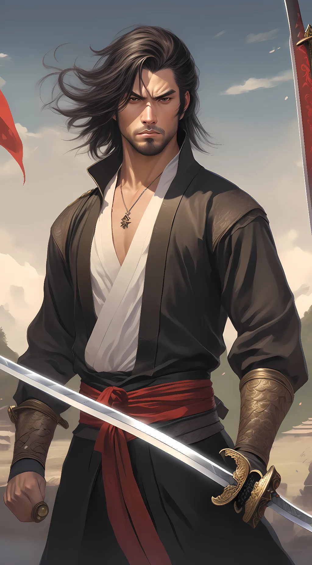 ai character: roanoro zoro  background