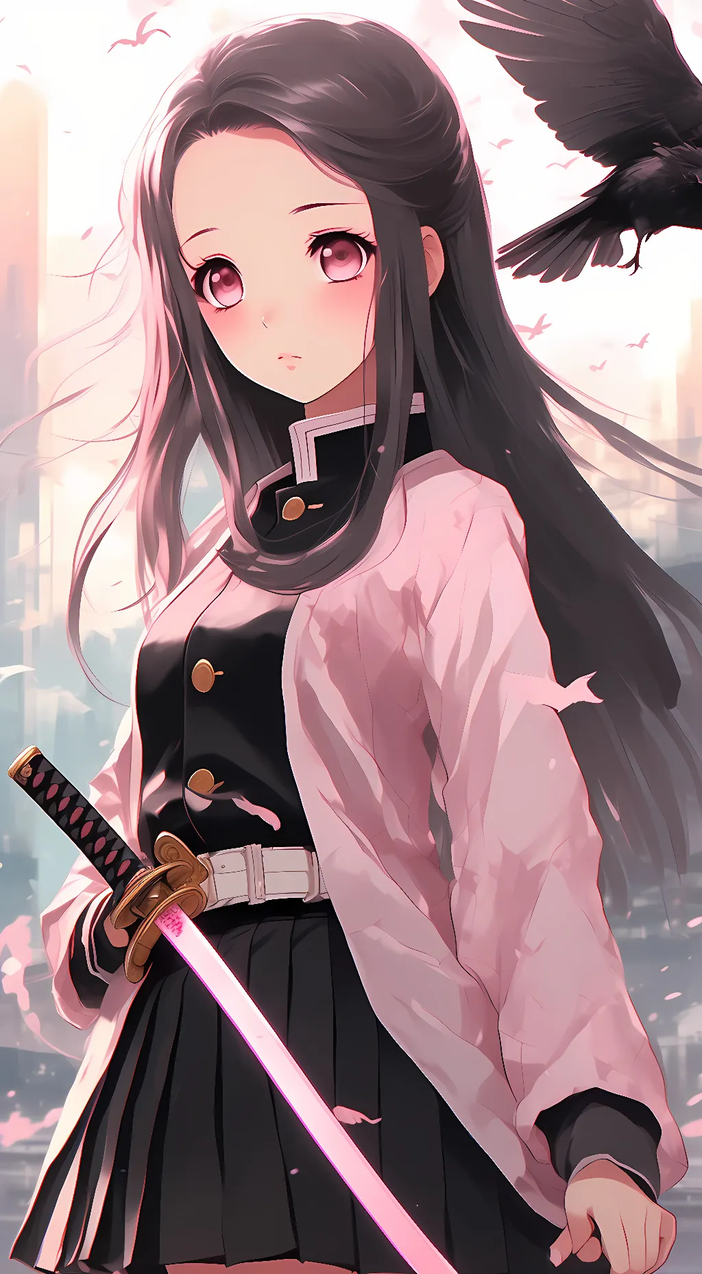 ai character: Nezuko the singer  background