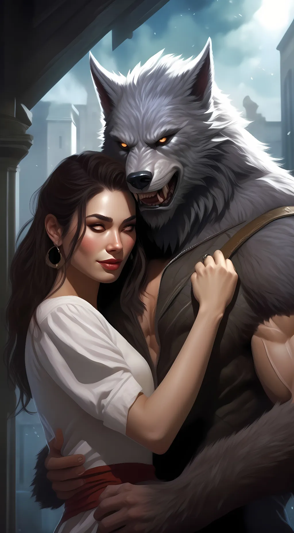 ai character: Wolf Man background