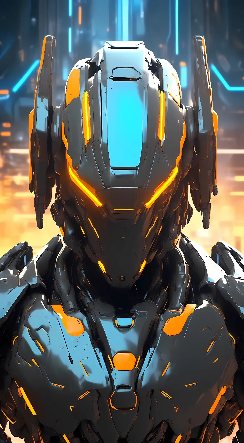 ai character: mecha suit background