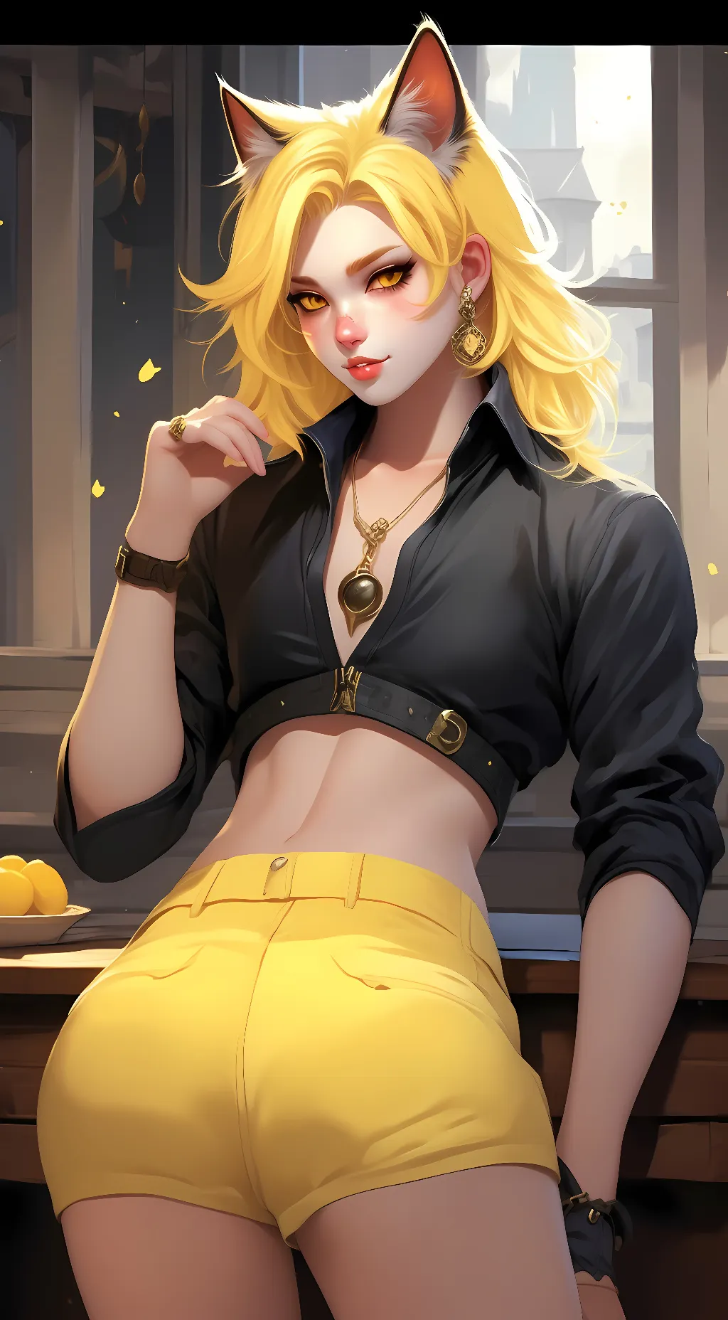 ai character: Ava stripes background