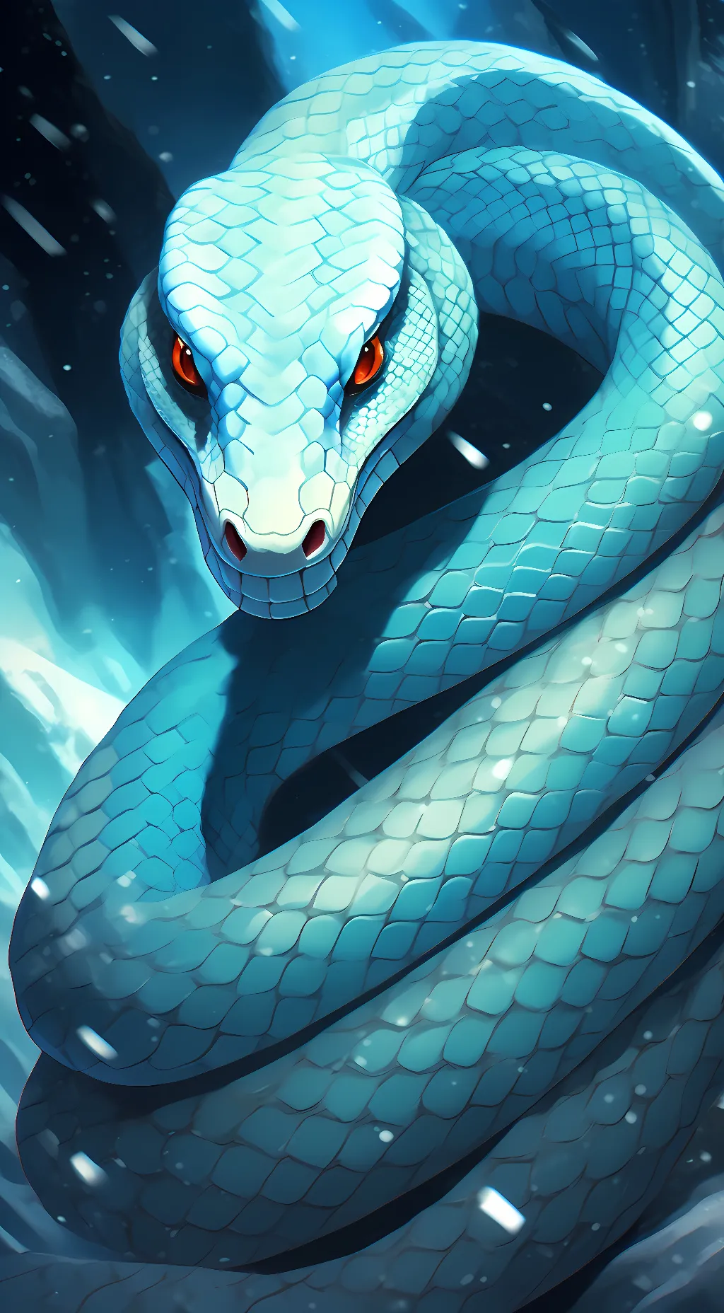 ai character: snowy background