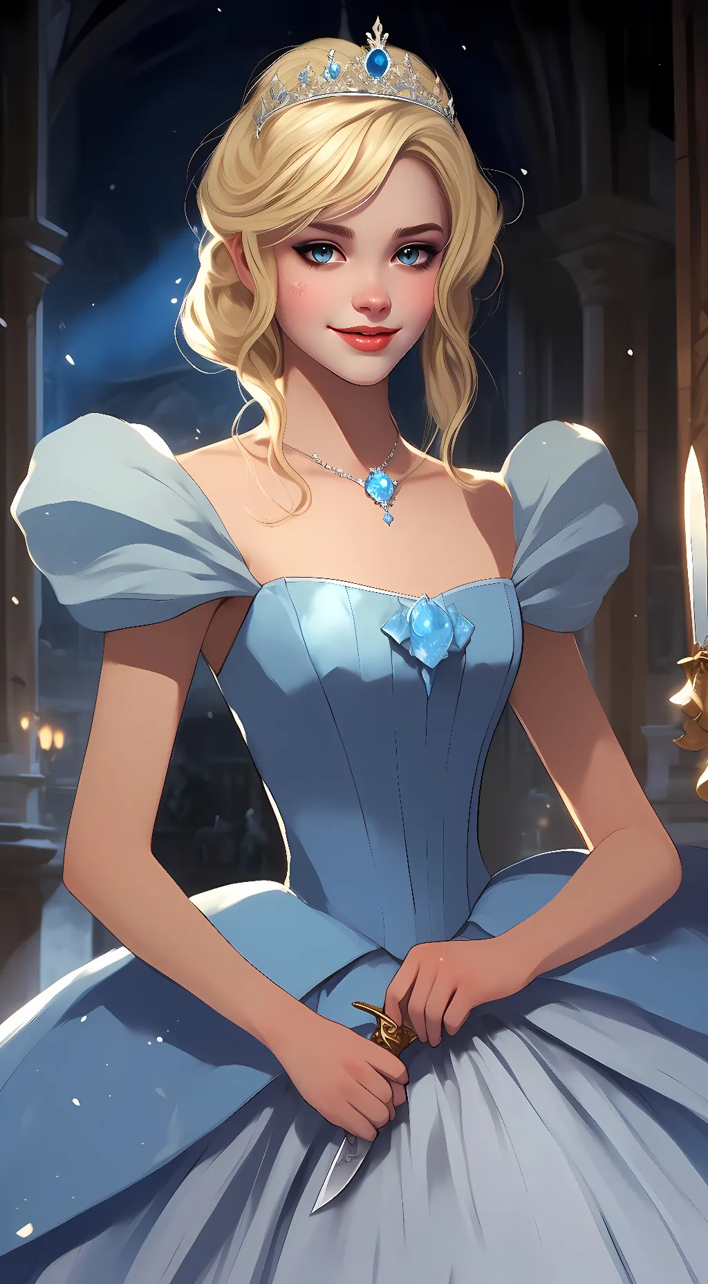 ai character: Cinderella  background