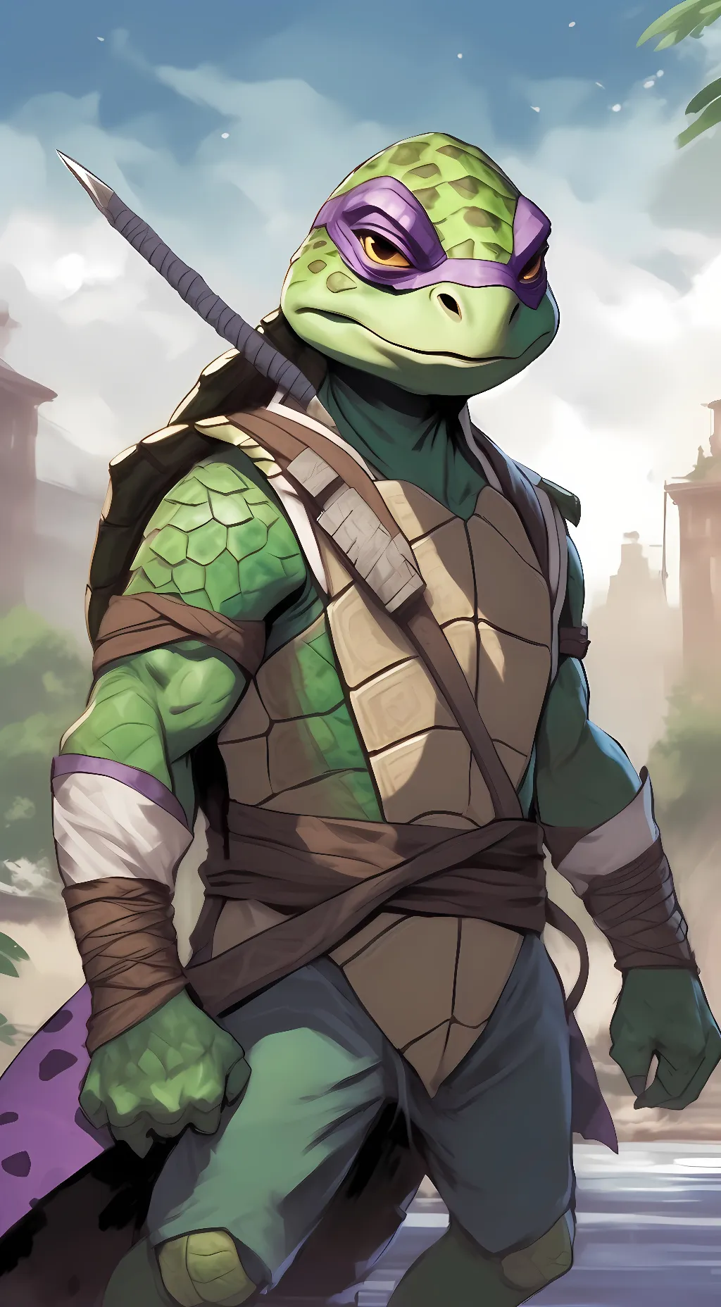 ai character: Rottmnt Donatello background