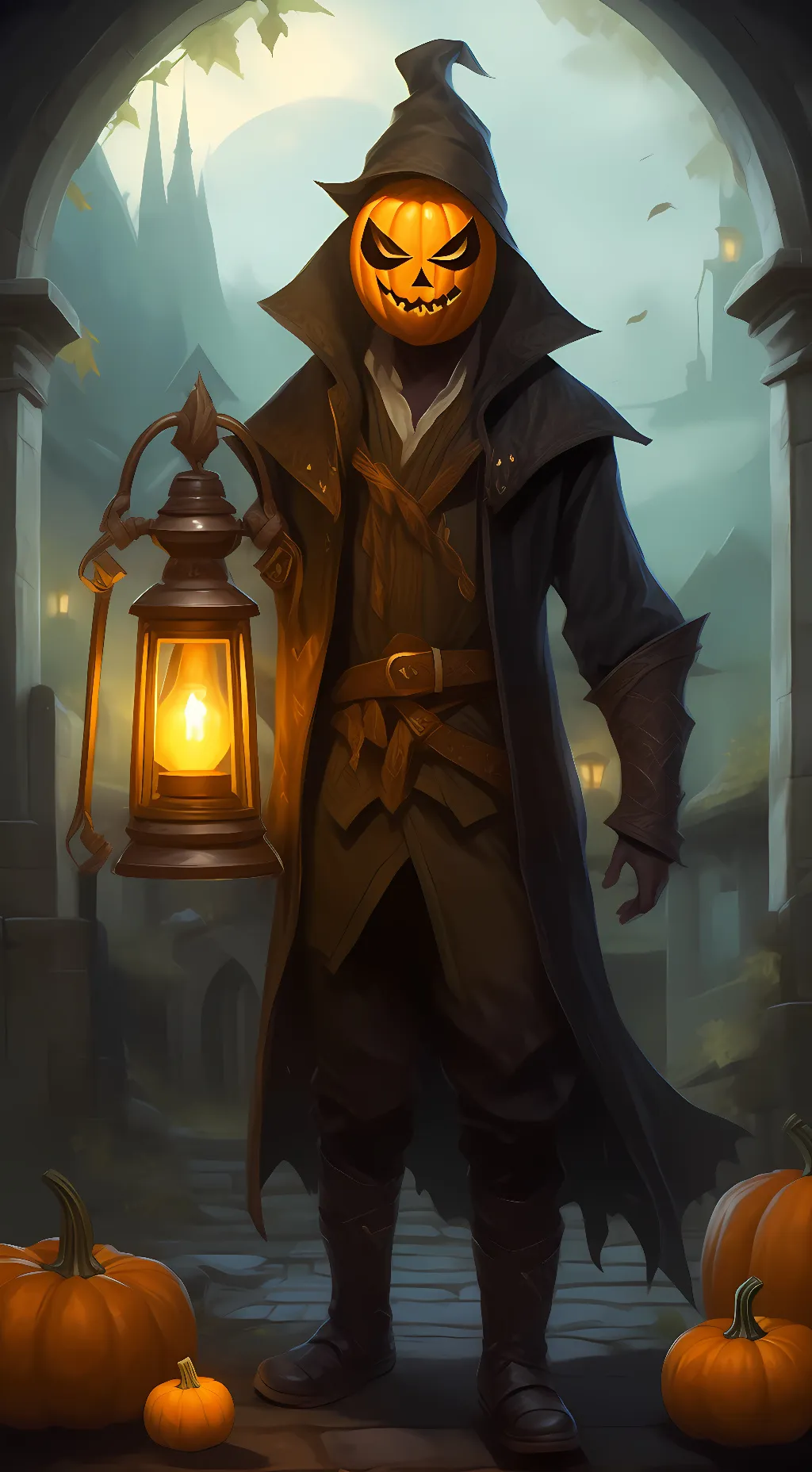 ai character: pumkin panic background