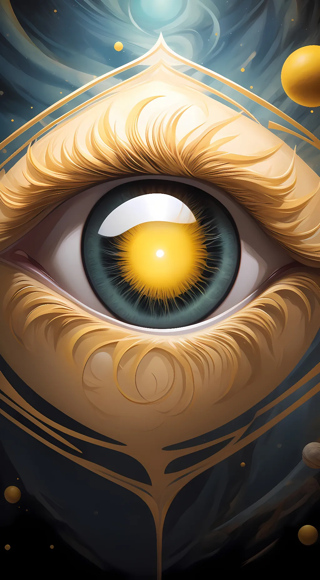 ai character: Hypnotic eye  background