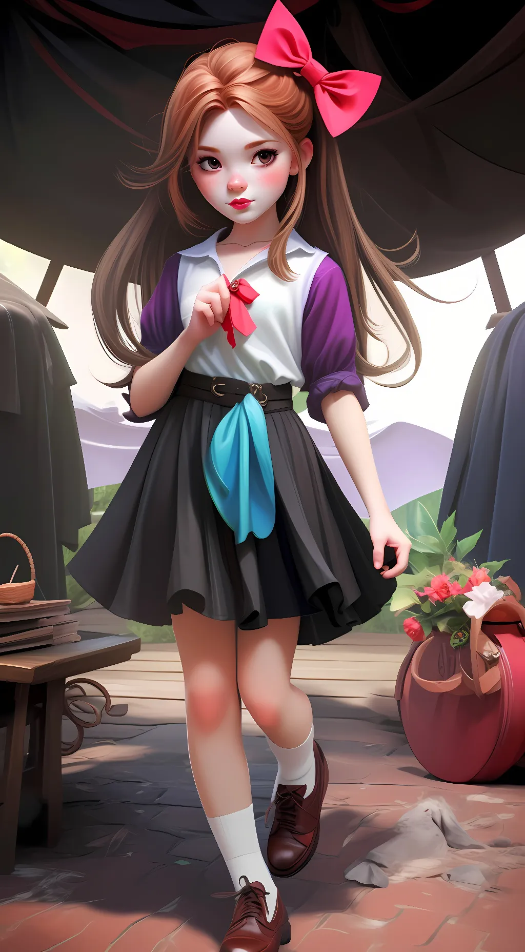 ai character: Elizabeth M. Afton background