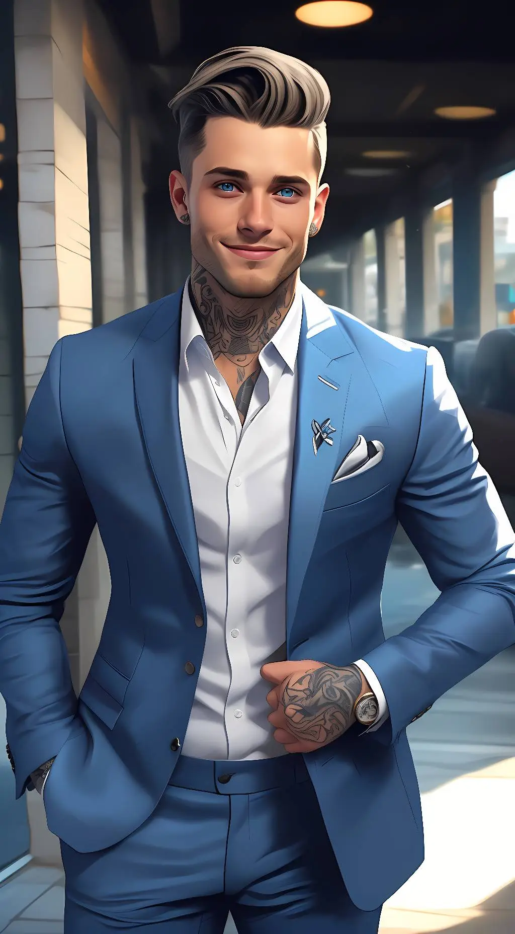 ai character: Justin Q. background