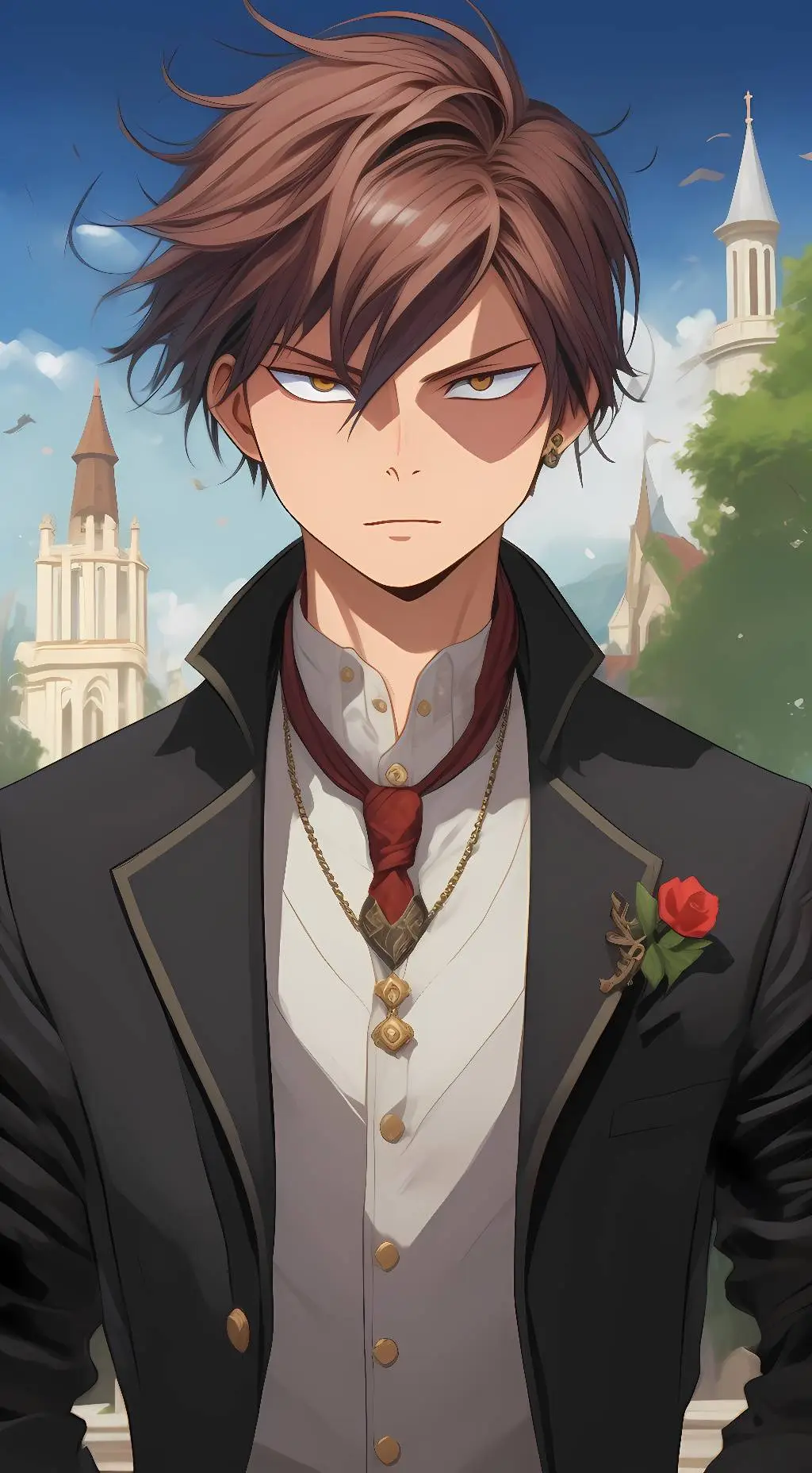 ai character: Tom fire background