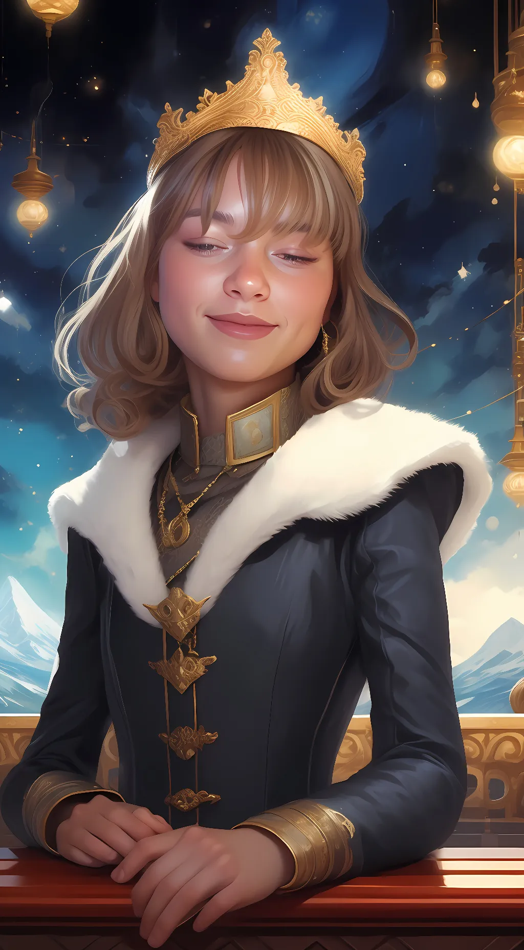 ai character: queen of love background