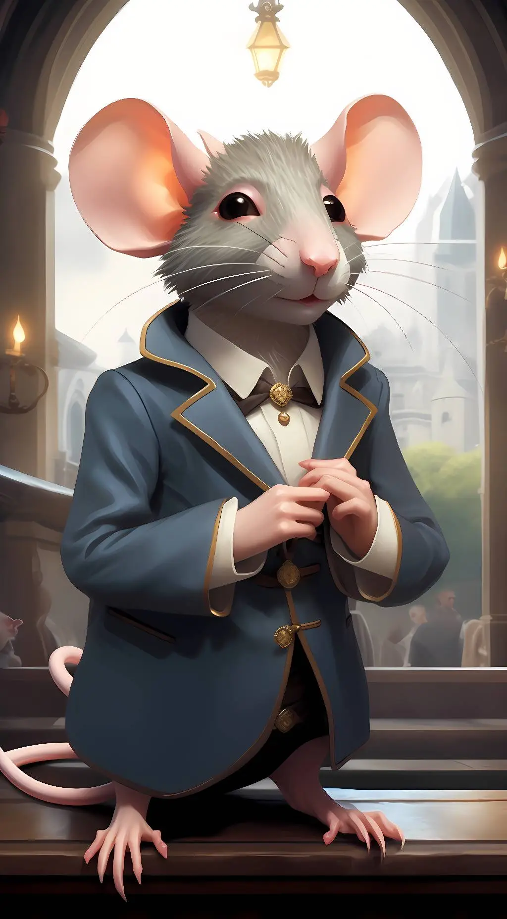 ai character: french rat background