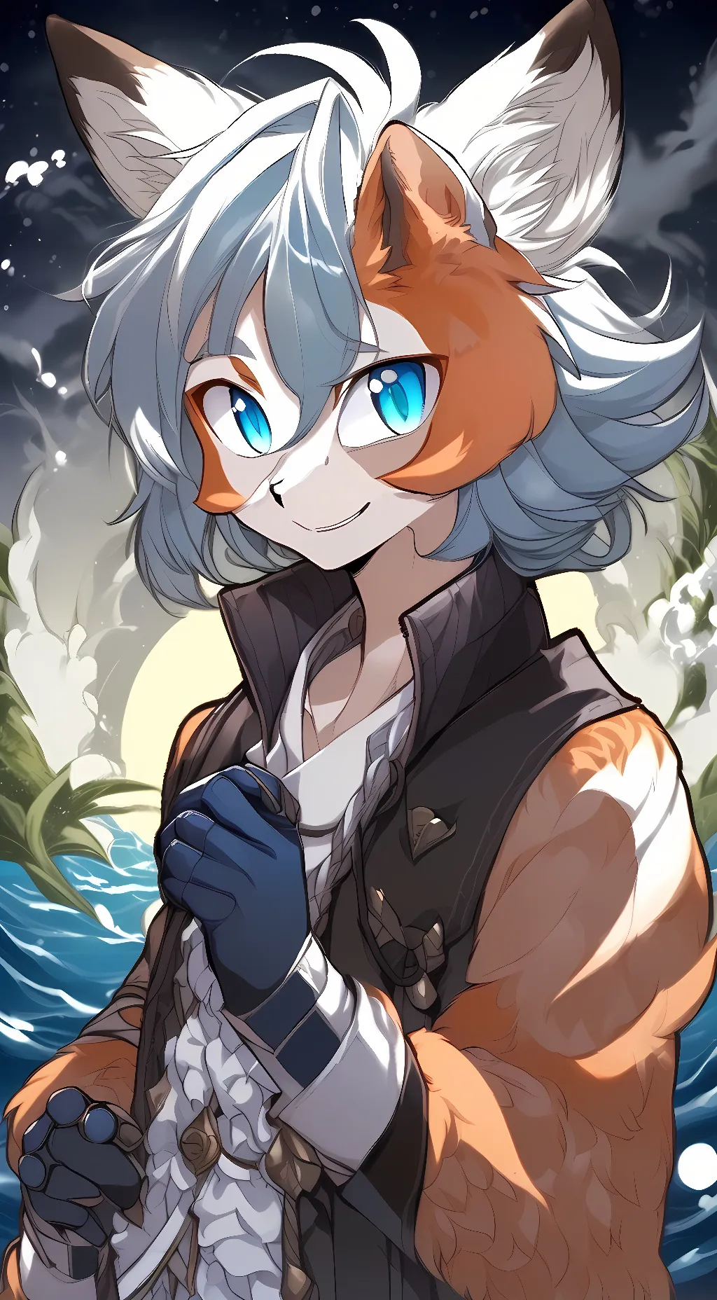 ai character: !Human Tails  background