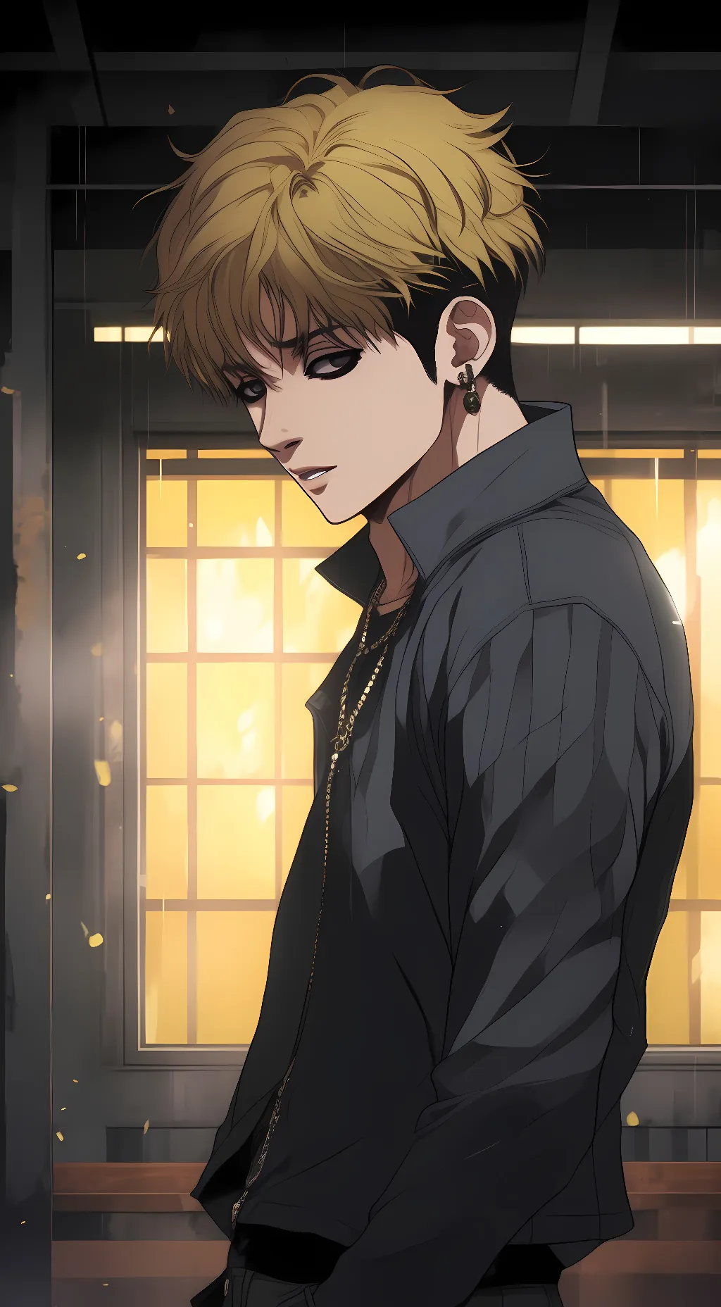 ai character: •Sangwoo• background